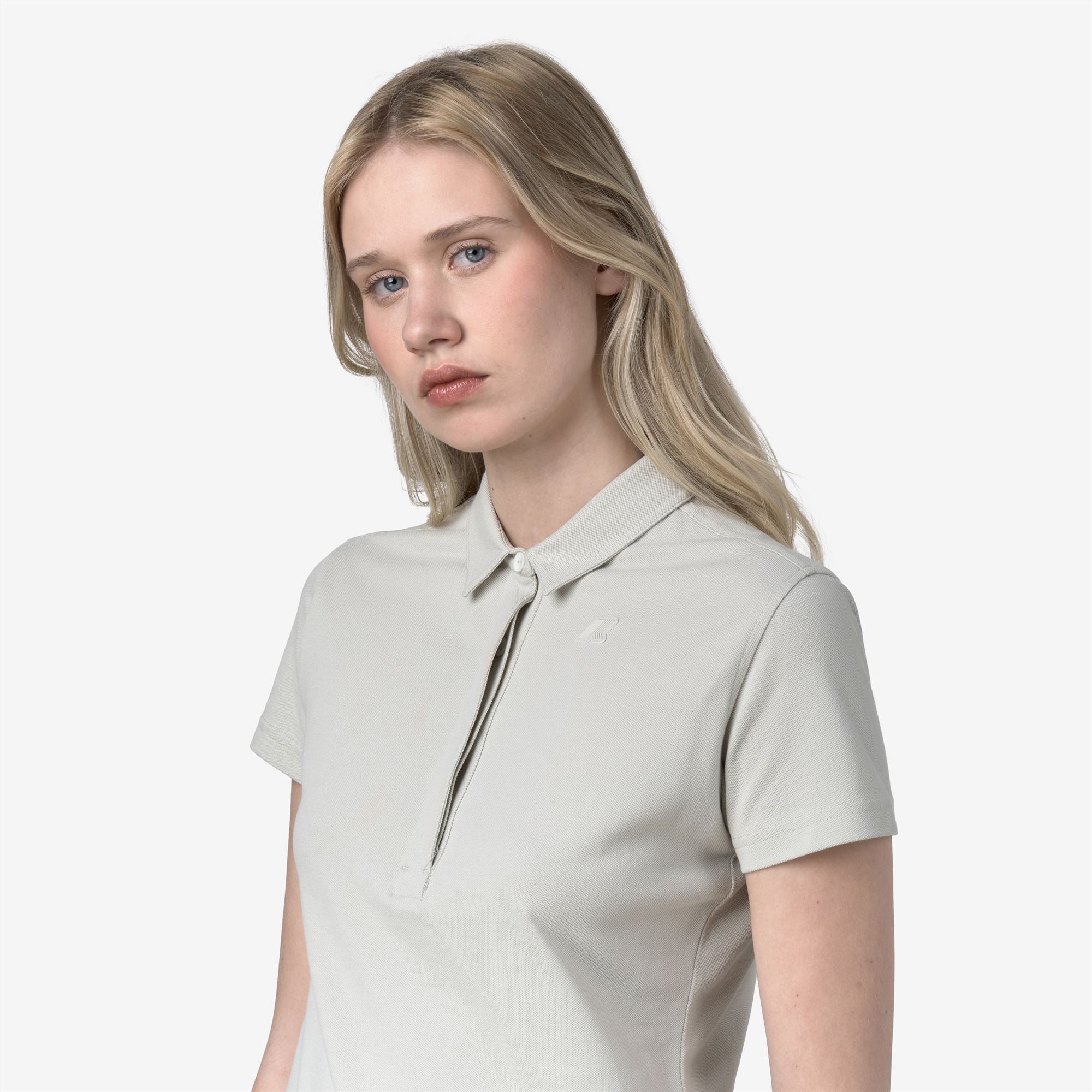 k-way-amedea-pique-slim-polo-femme-beige-lt image 4
