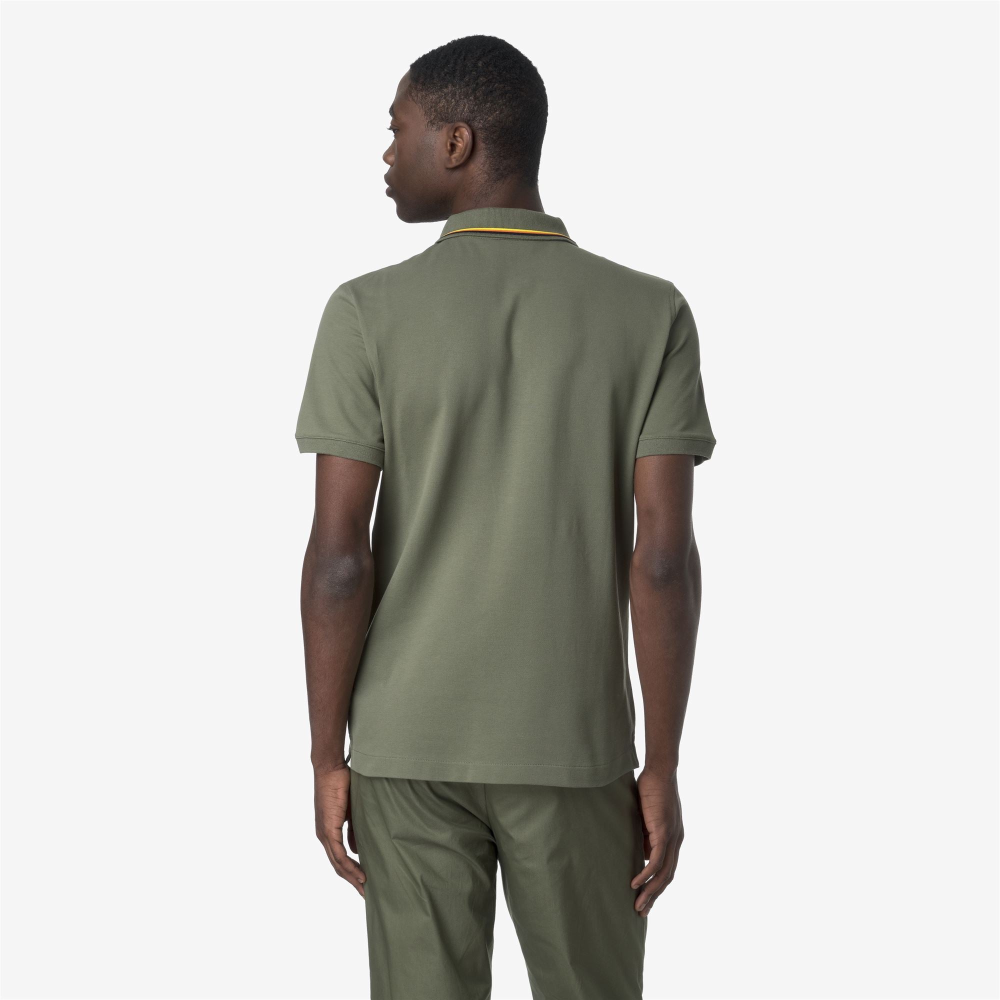 k-way-jud-pique-slim-polo-homme-green-lichen image 3