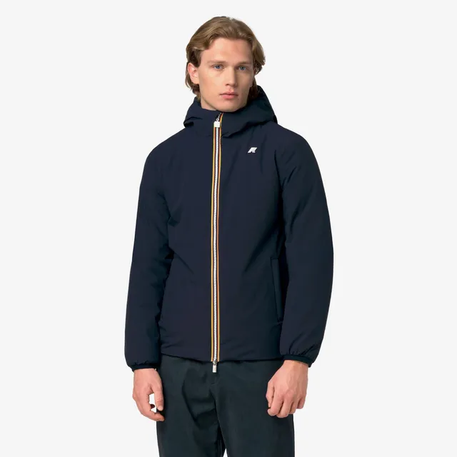 k-way-jack-st-warm-double-veste-court-r-versible-homme-blue-depth-green-army image 1