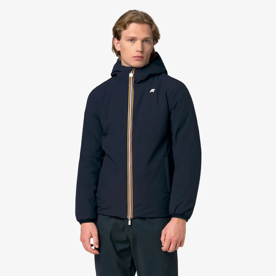 k-way-jack-st-warm-double-veste-court-r-versible-homme-blue-depth-green-army image 1