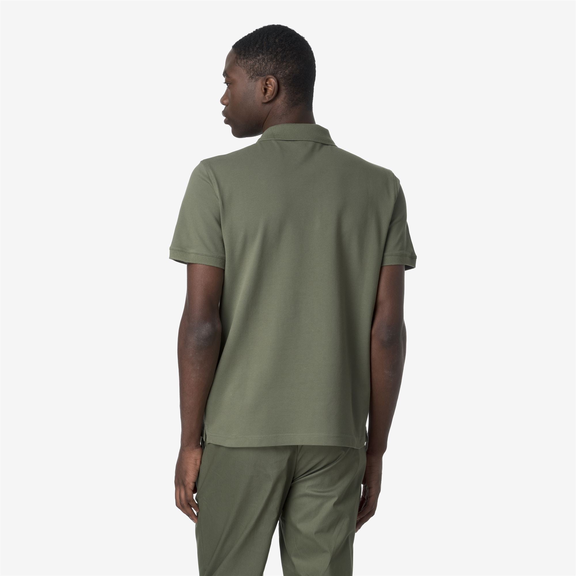 k-way-amedee-piqu-slim-polo-homme-green-lichen image 3