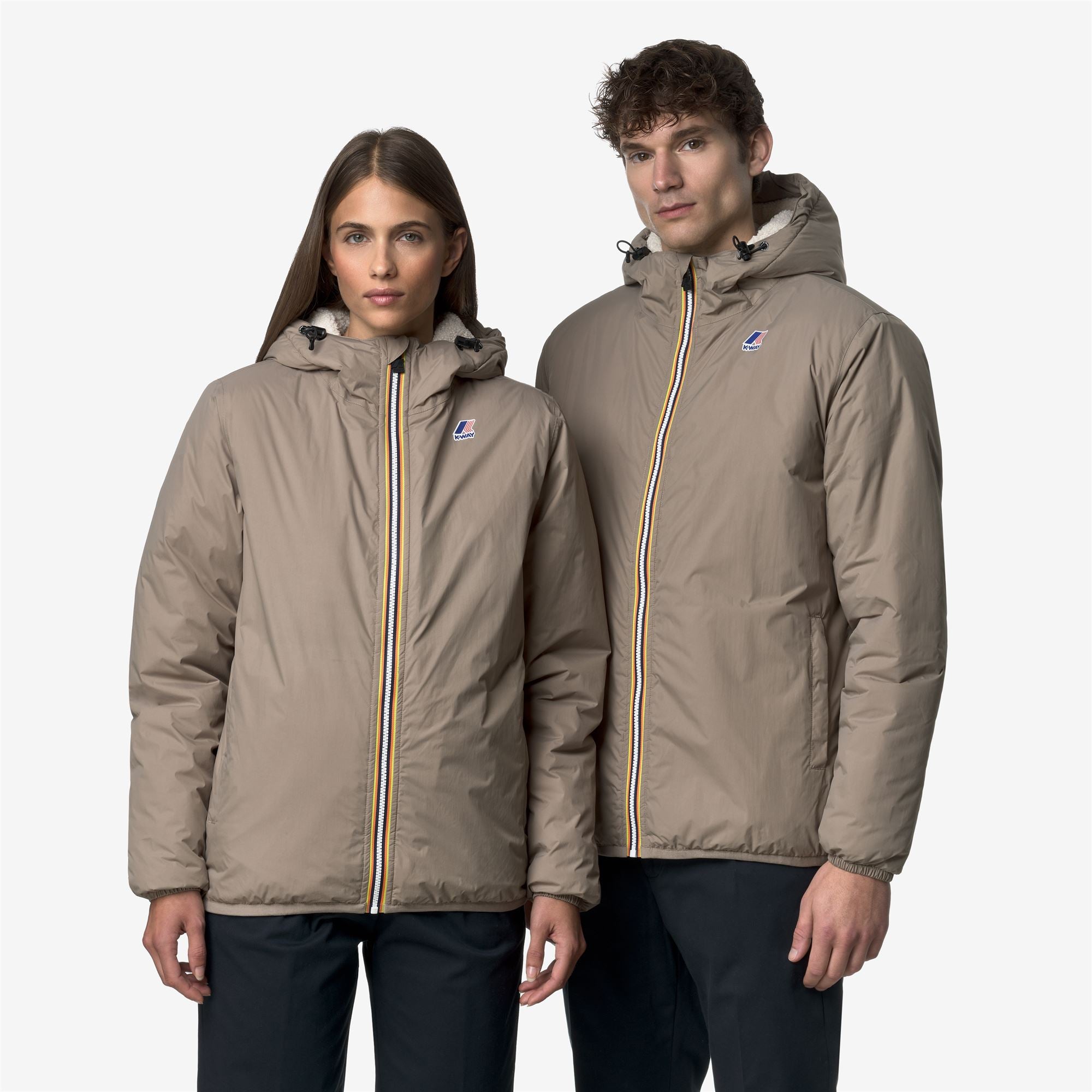 k-way-le-vrai-4-0-claude-orsetto-veste-mi-saison-unisexe-beige-taupe image 4
