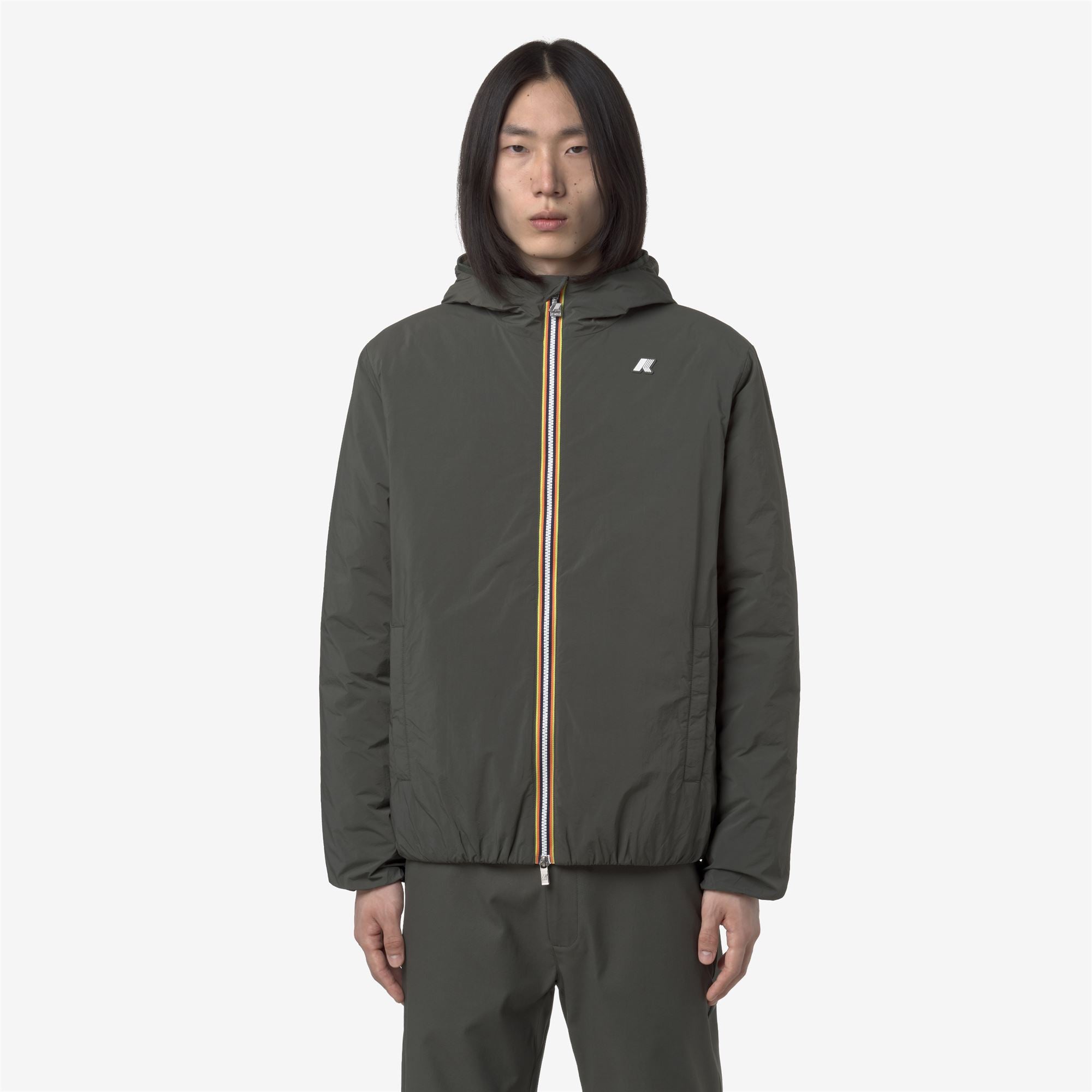 k-way-jack-plain-warm-veste-courte-homme-green-blackish image 1