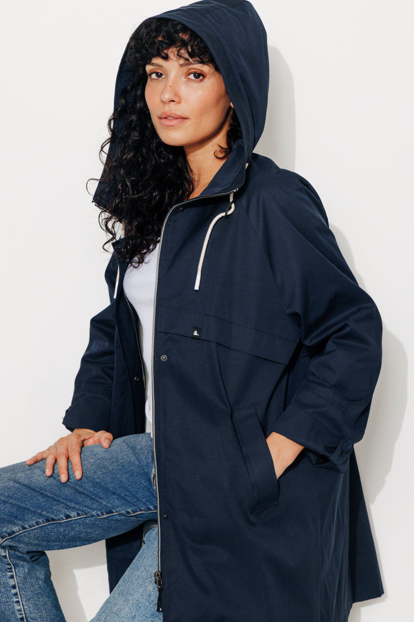 trench-coat-albizia-parka-oversize-d-perlante-aspect-coton-marine image 4