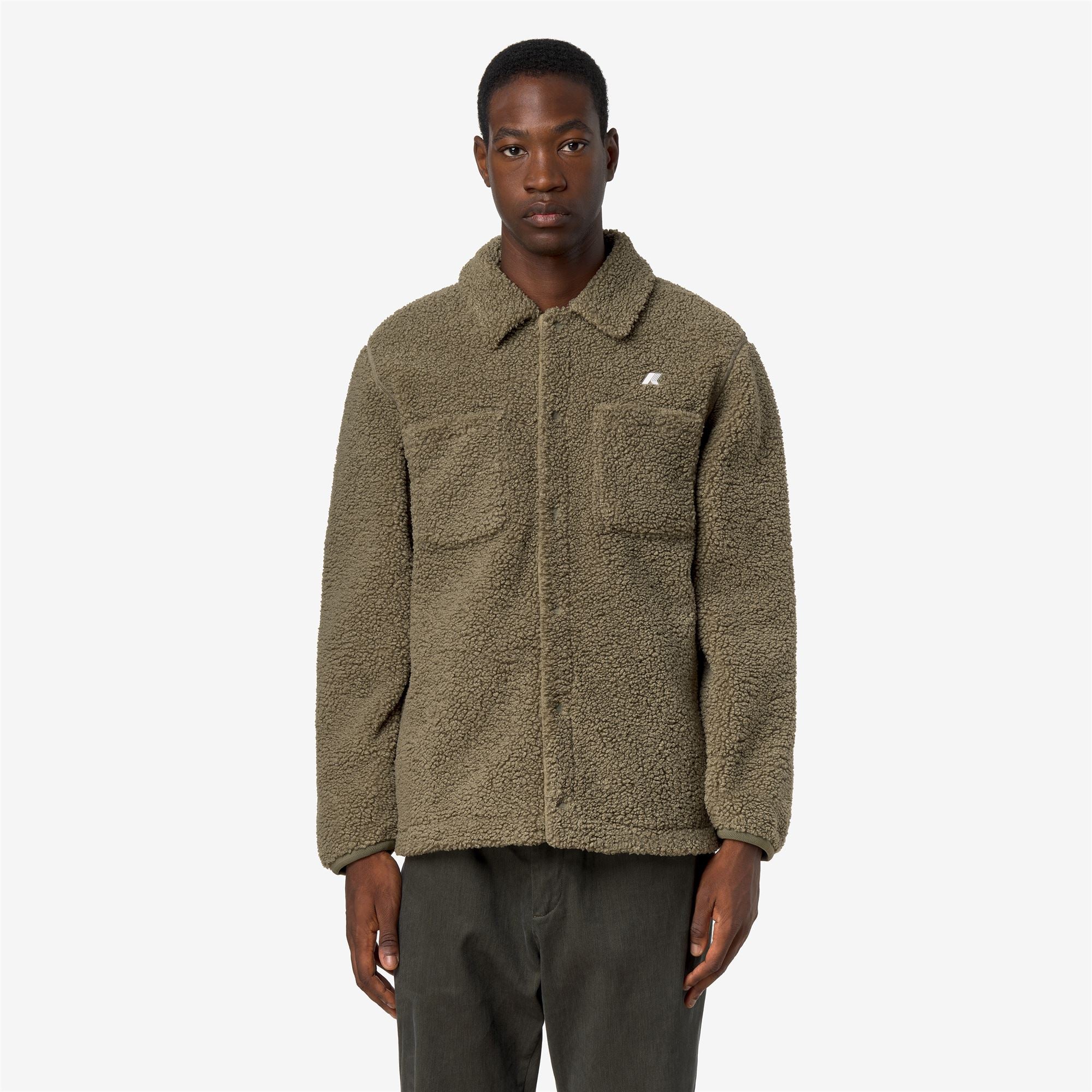 k-way-cameron-sherpa-polar-veste-polaire-homme-green-army image 1