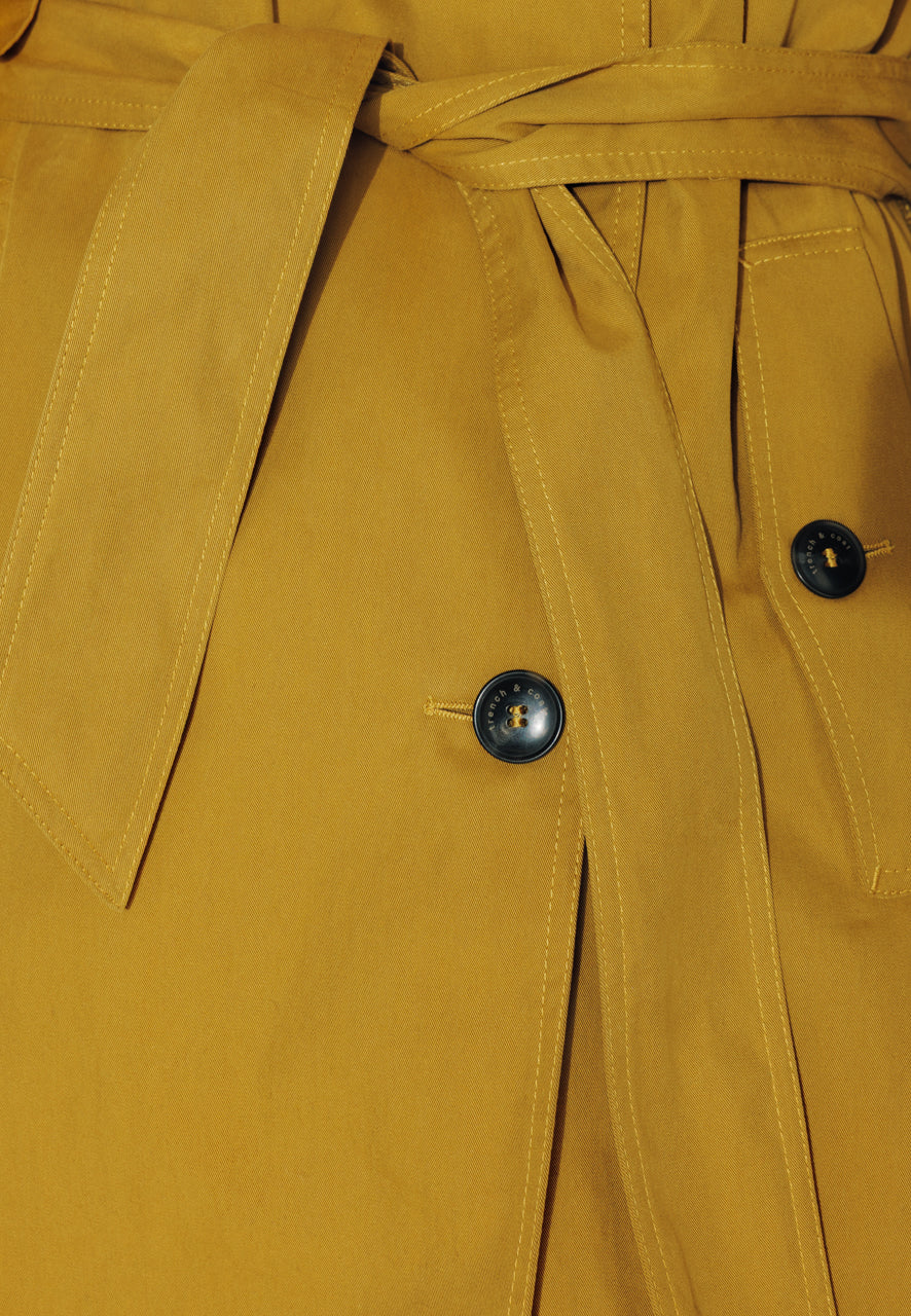 trench-coat-rosier-trench-mi-long-capuche-amovible-coton-d-perlant-moutarde image 5