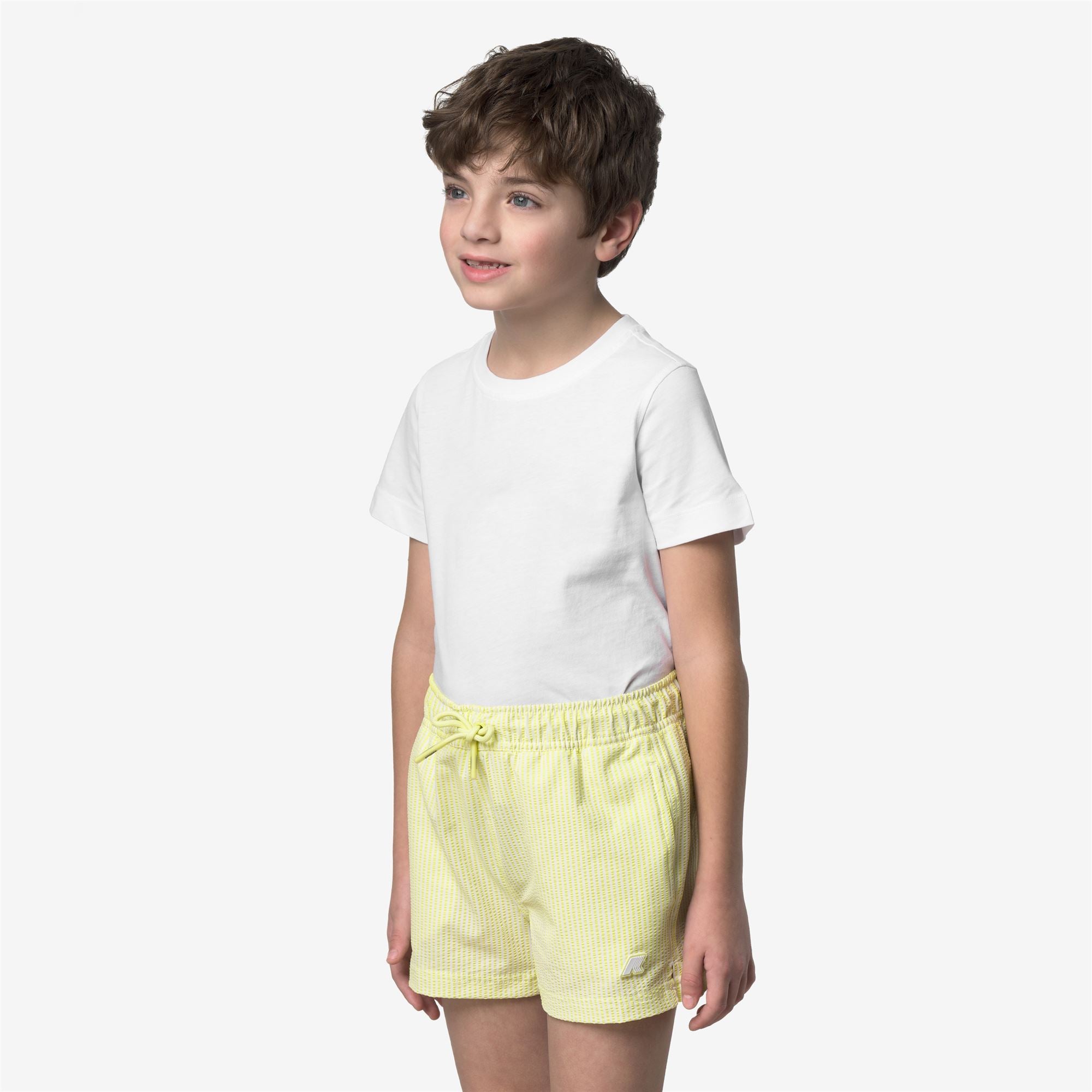k-way-p-hazel-stripes-beach-short-de-bain-gar-on-white-yellow-lime image 2