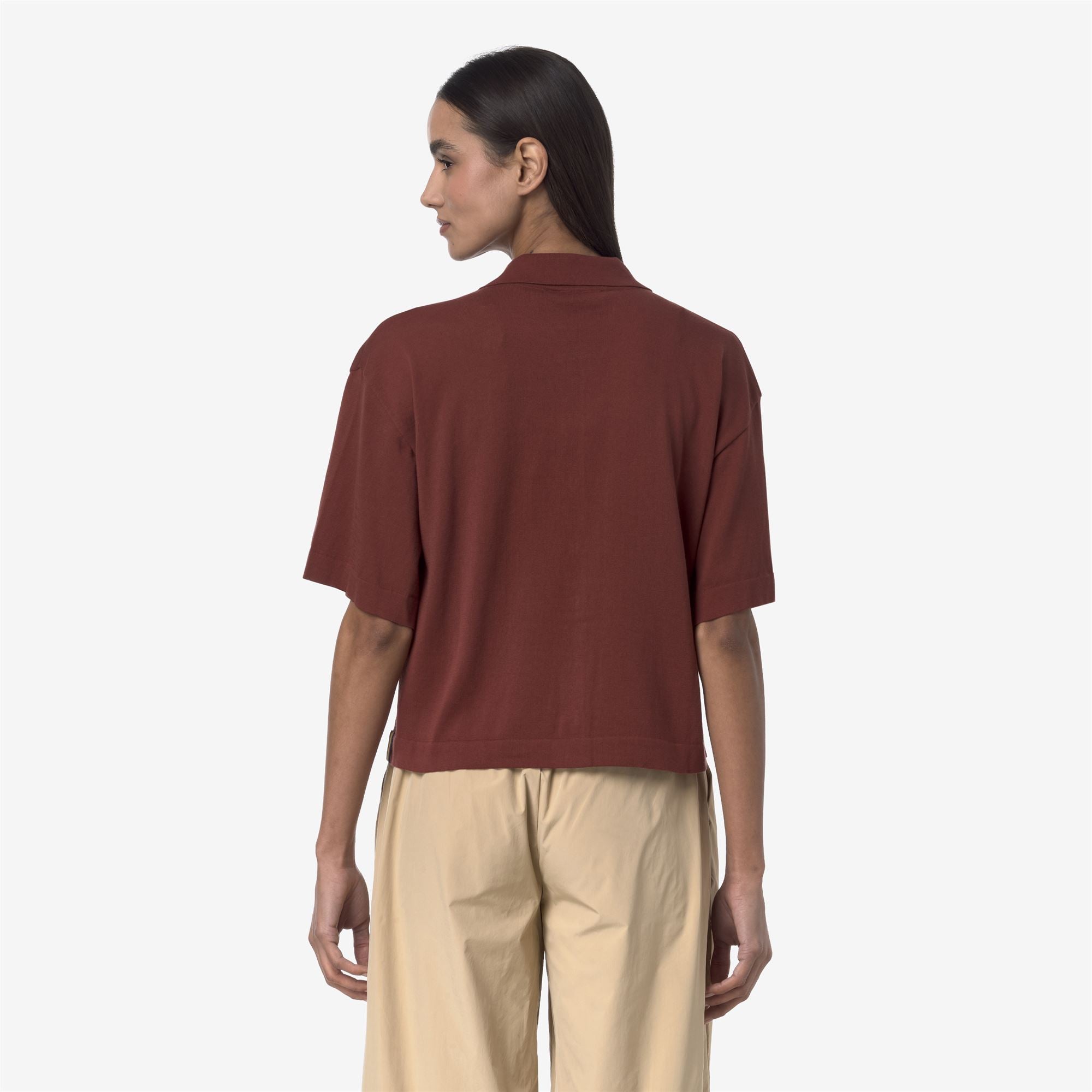 k-way-carry-maille-veste-femme-brown-fiery image 3