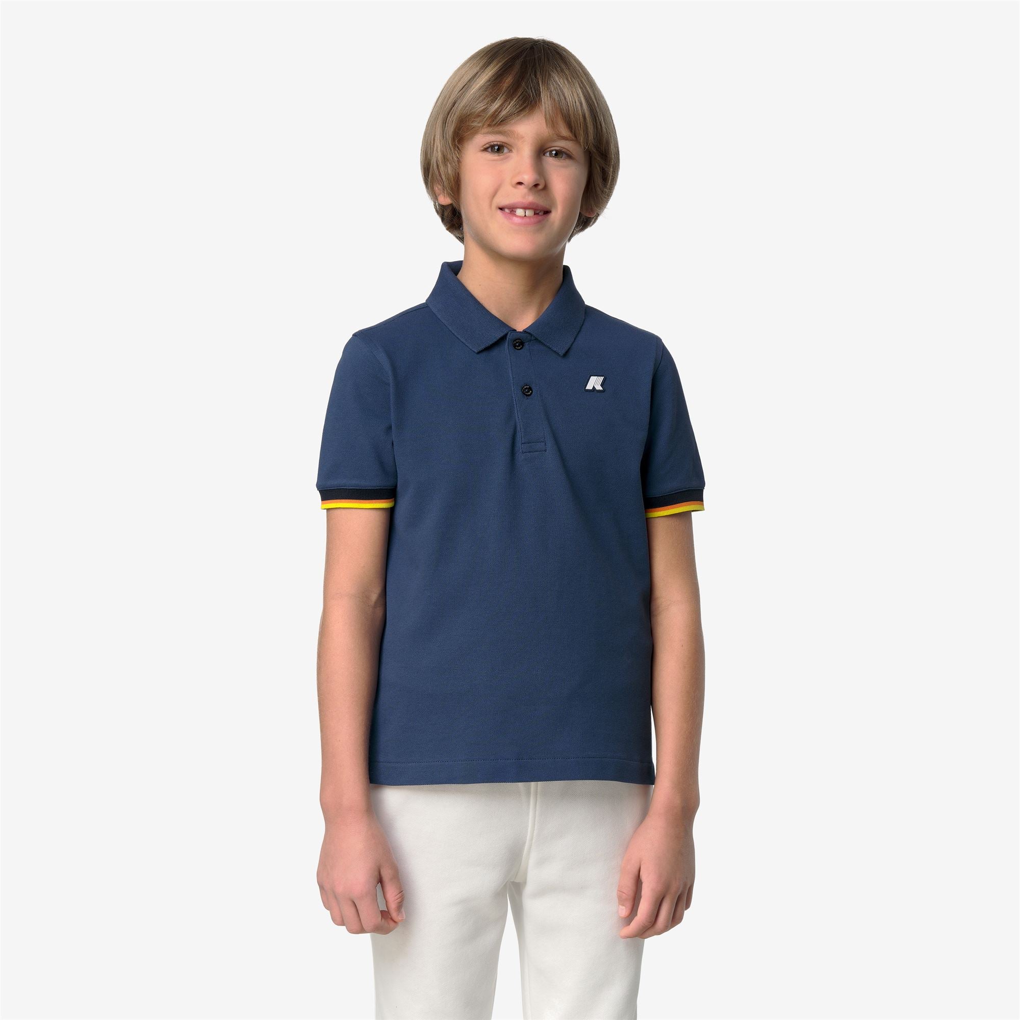 k-way-p-vincent-pique-polo-gar-on-blue-insignia image 2
