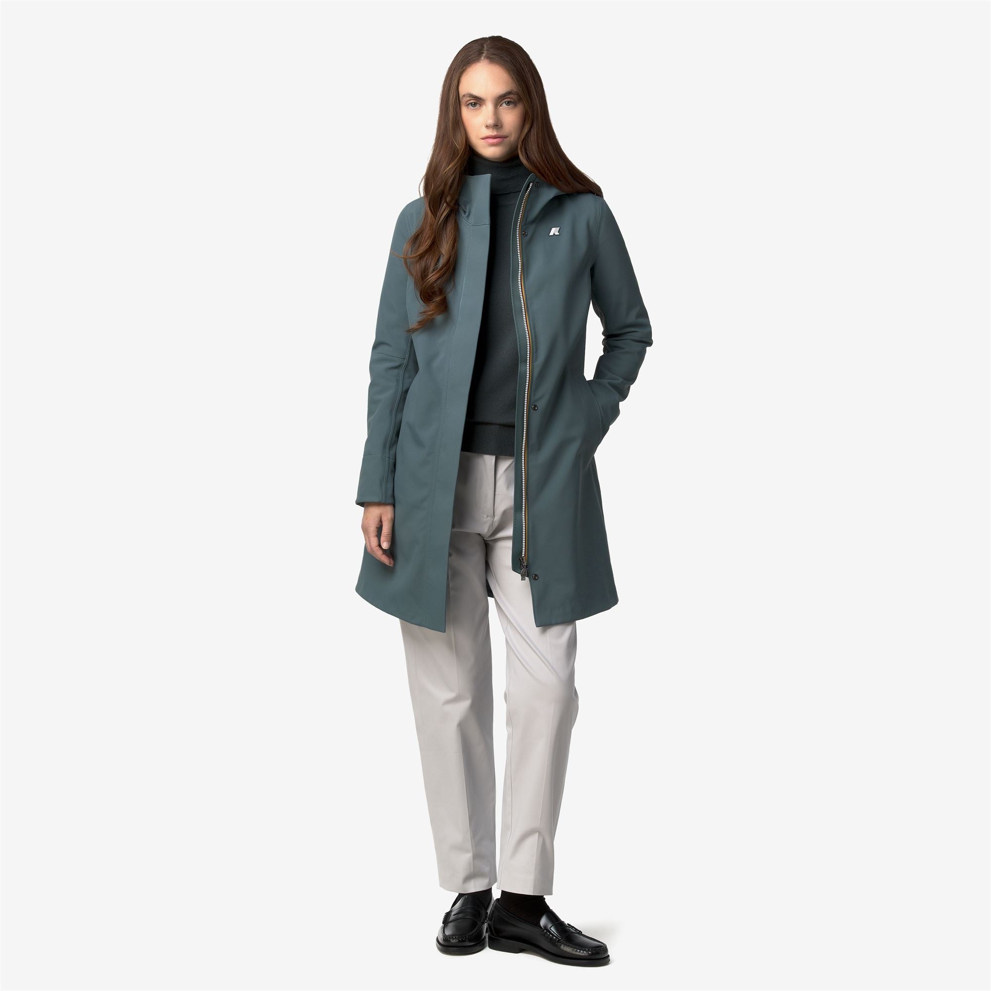 k-way-stephy-bonded-veste-3-4-femme-green-balsam-blue-depth image 4