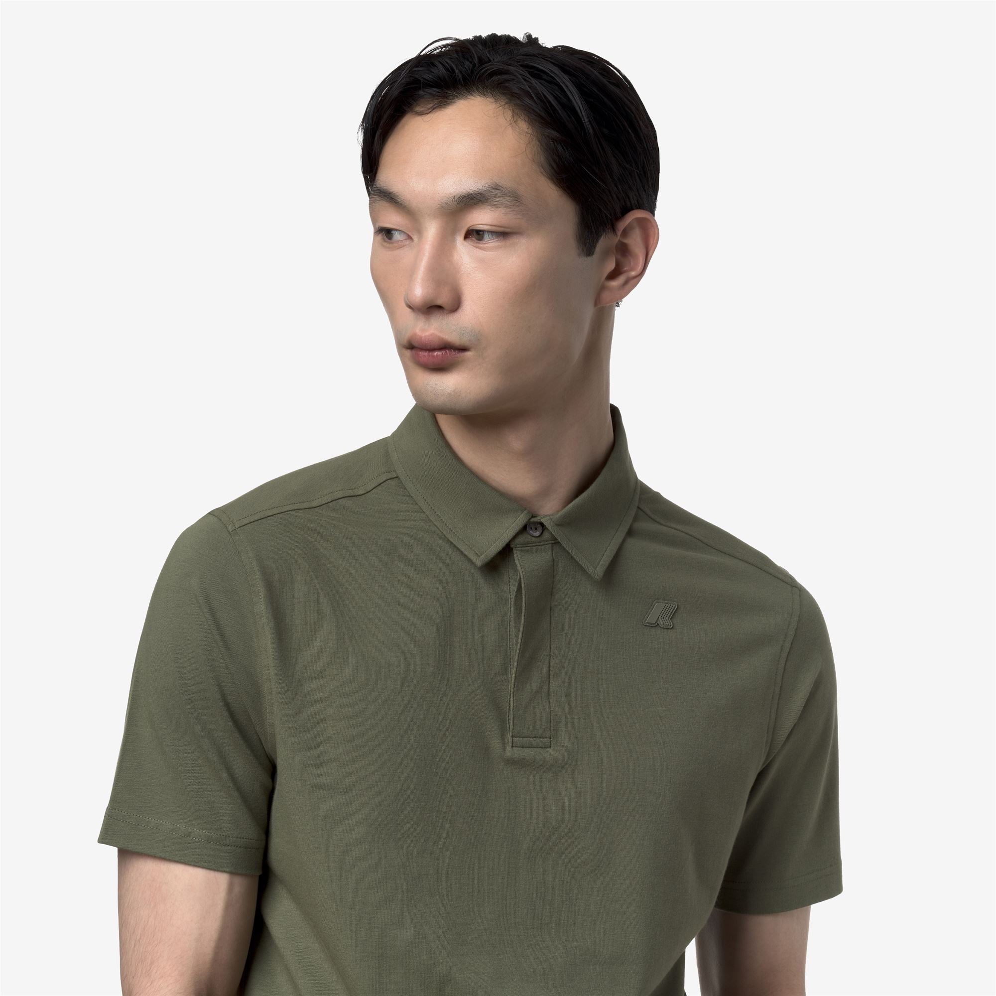 k-way-viggo-lt-stretch-jersey-slim-polo-homme-green-lichen image 4