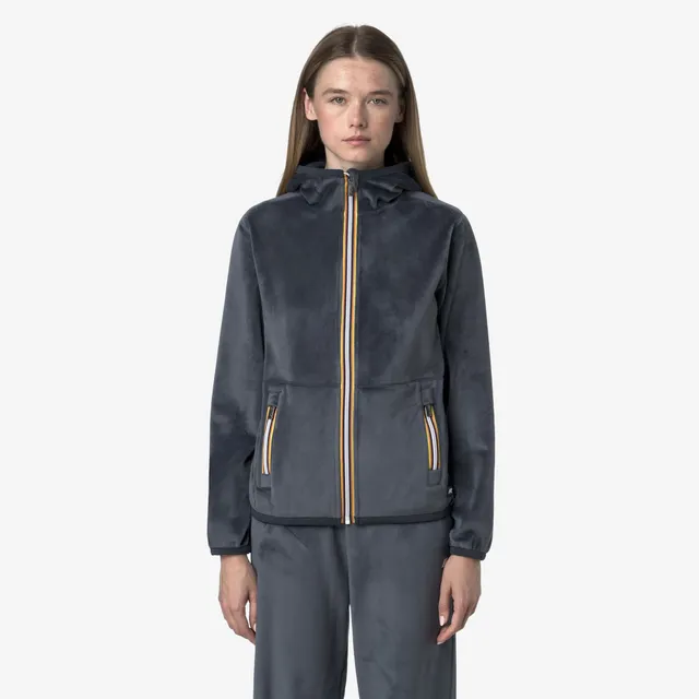 k-way-lily-velour-polar-double-veste-polaire-r-versible-femme-blue-airforce image 1
