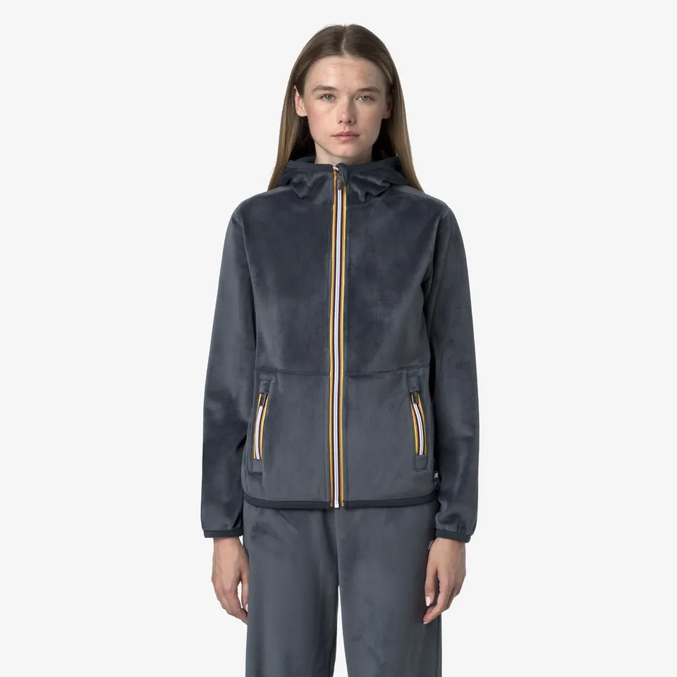 k-way-lily-velour-polar-double-veste-polaire-r-versible-femme-blue-airforce image 1