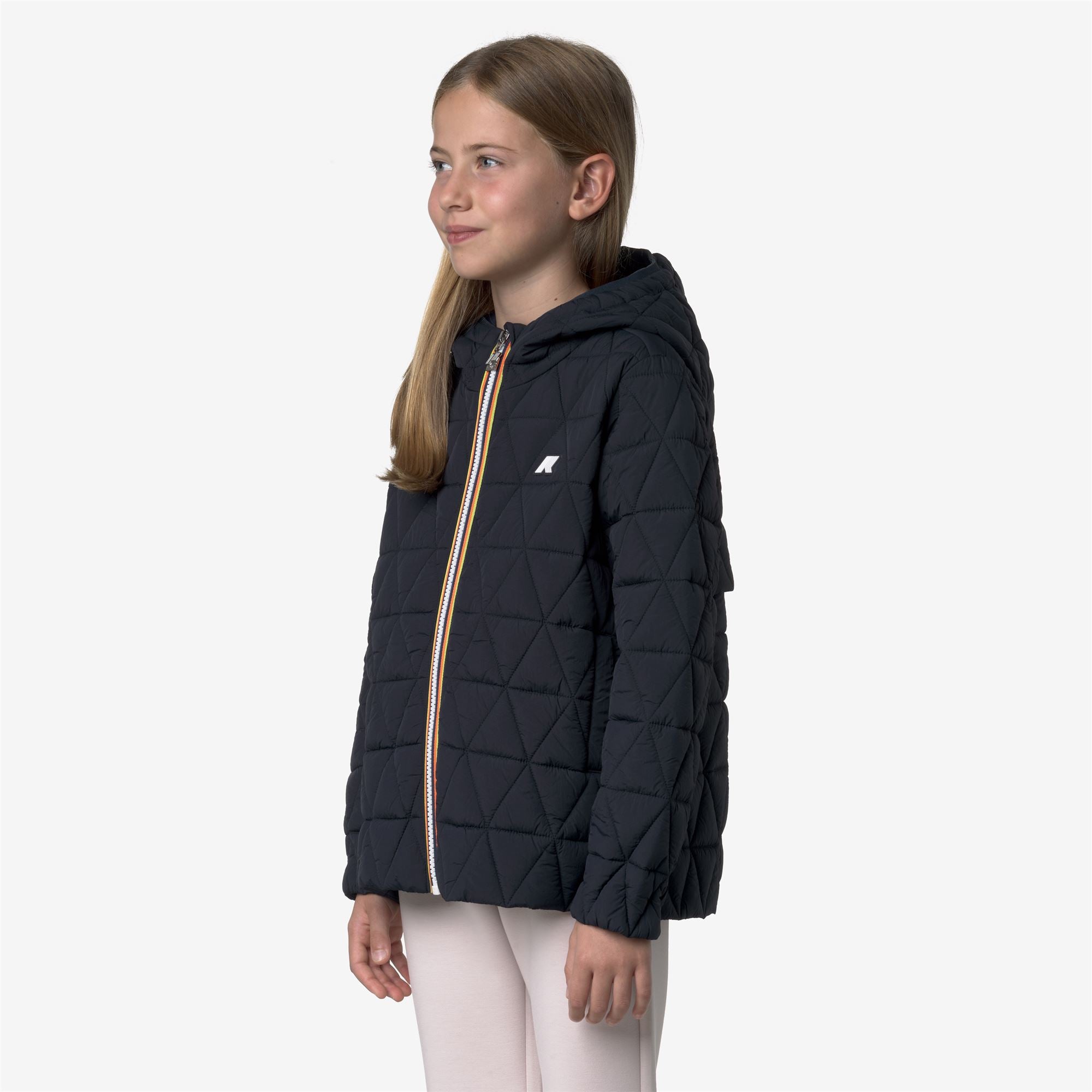 k-way-p-madlaine-diamond-quilted-warm-veste-court-fille-blue-depth image 2