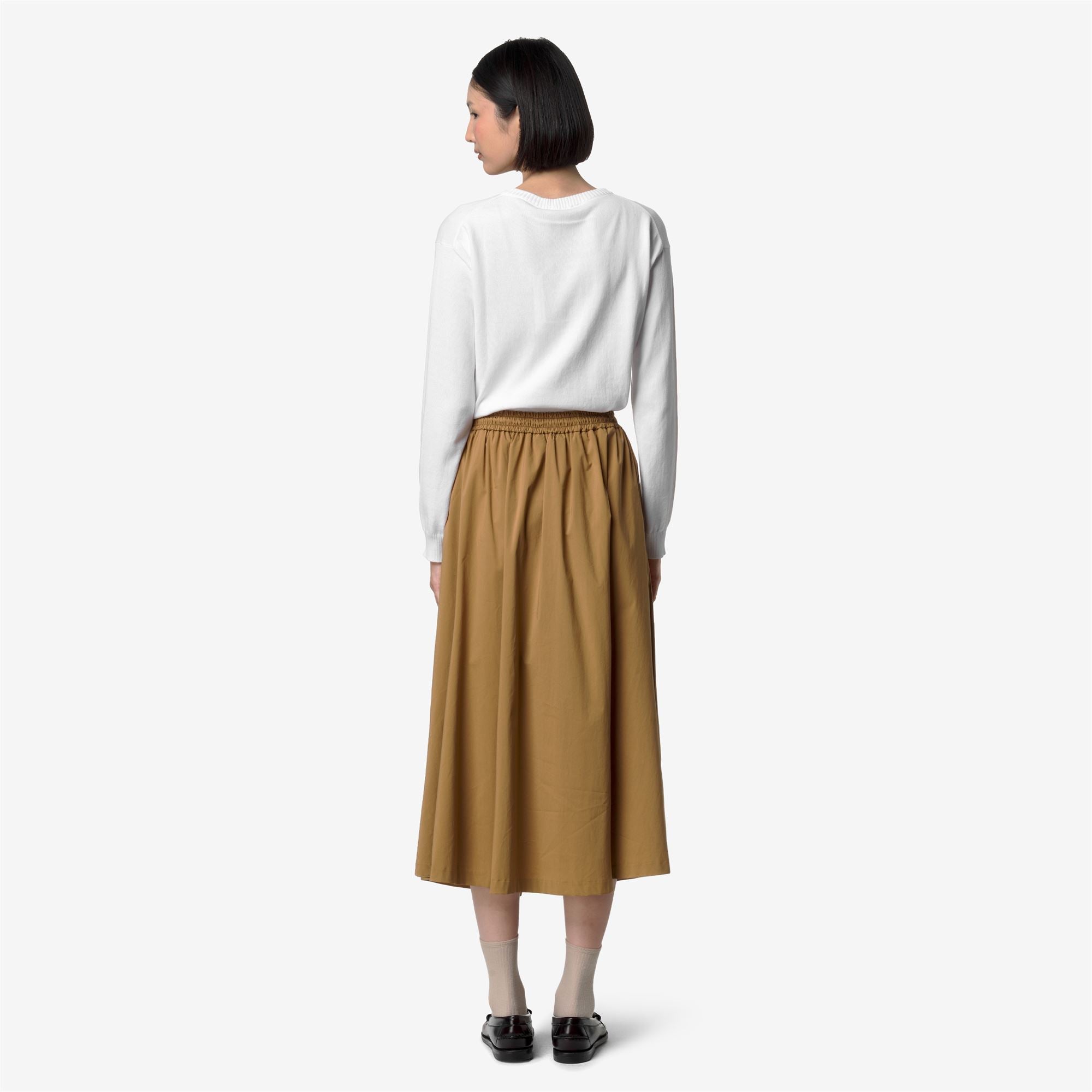 k-way-mosella-light-poplin-tech-jupe-longue-femme-brown-bistre image 3