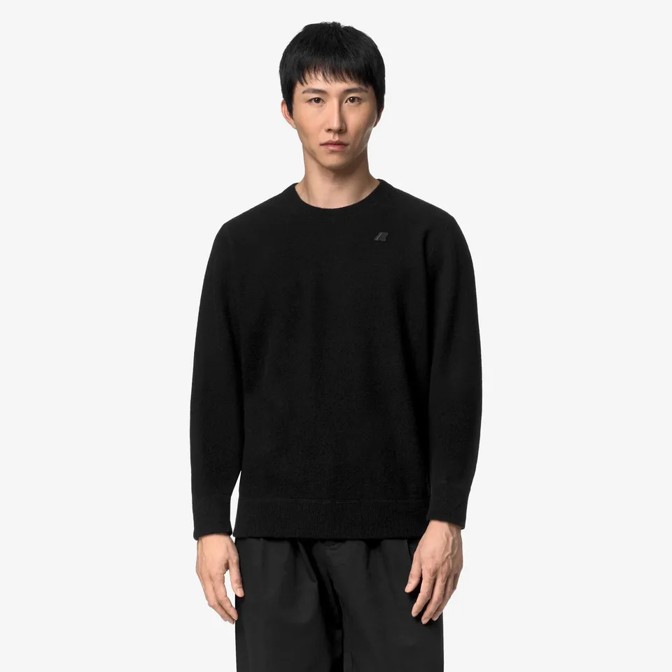 k-way-sebastien-fleece-stitch-pull-homme-black-pure-100-laine image 1