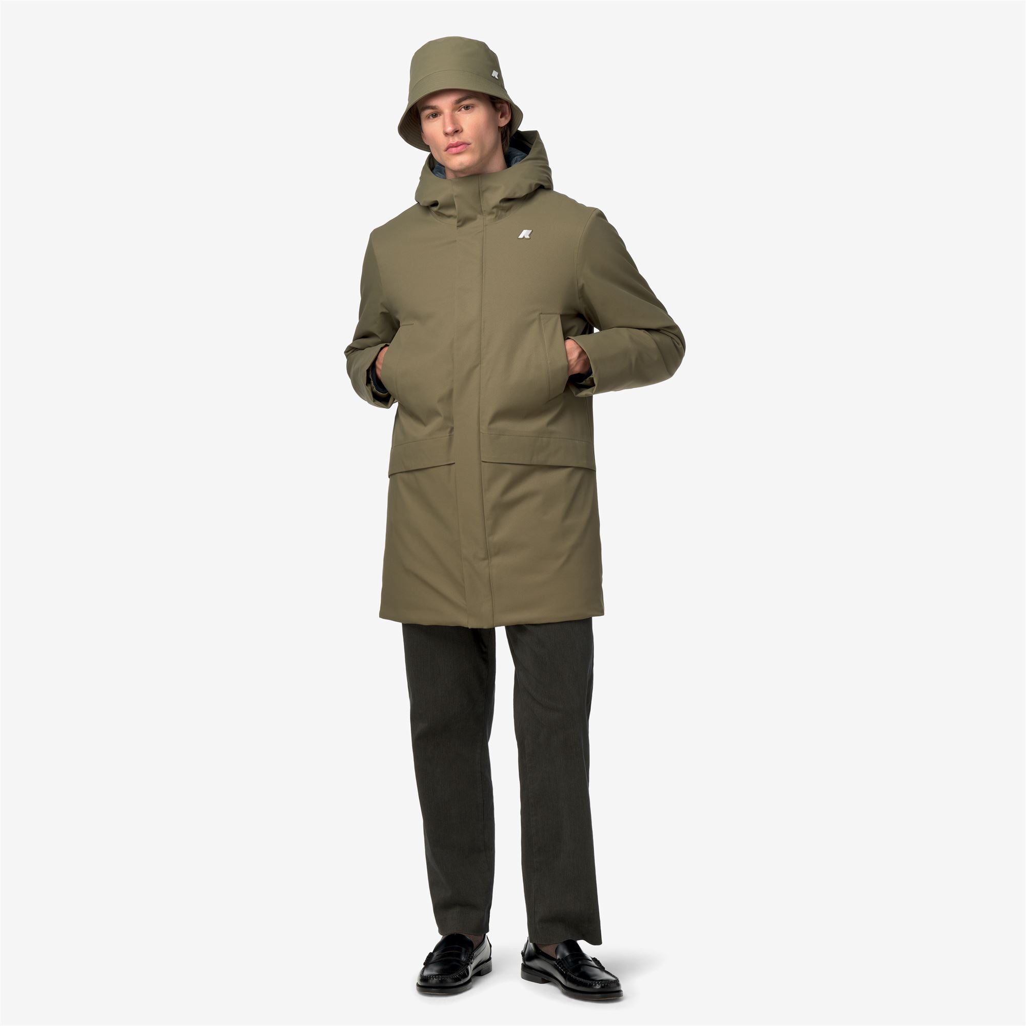 k-way-jarno-twill-marmotta-veste-3-4-homme-green-army-blue-airforce image 4