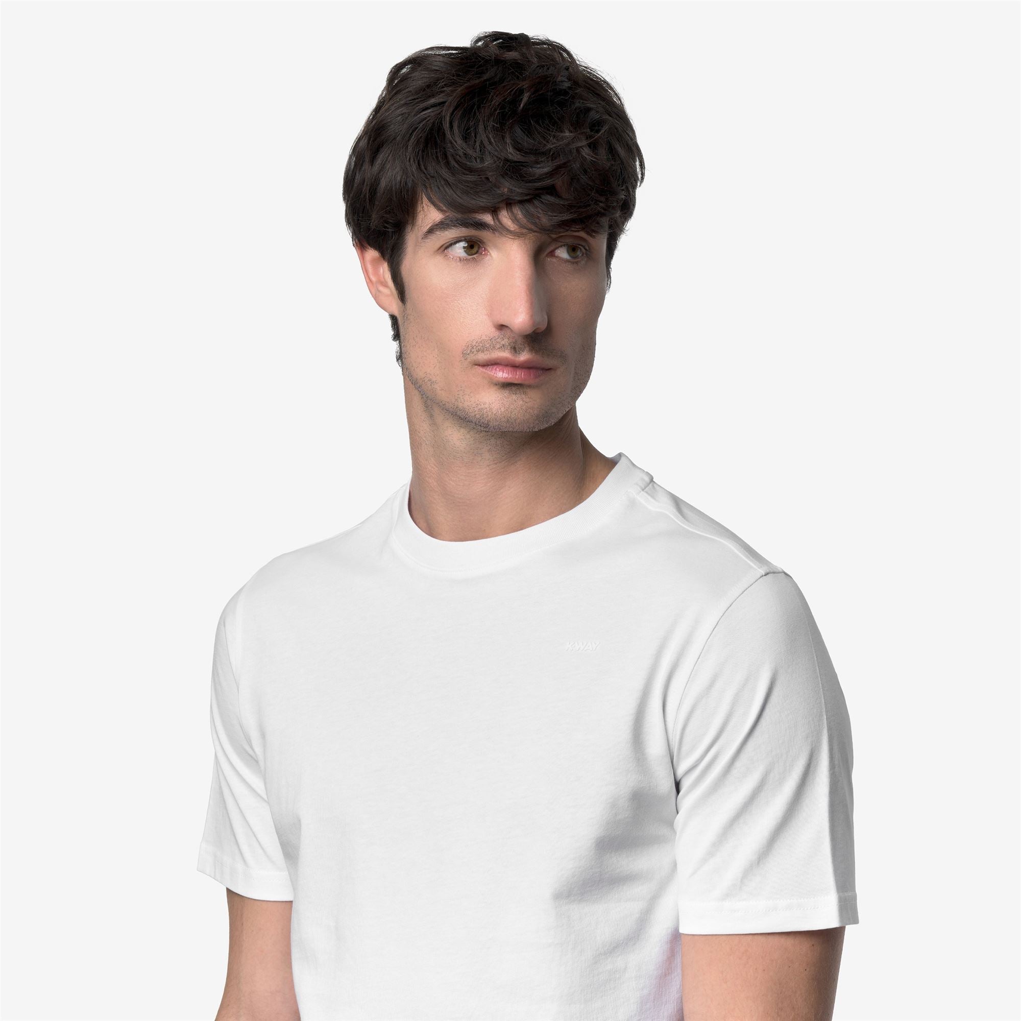 k-way-odom-jersey-micro-lettering-t-shirt-slim-homme-blanc image 4