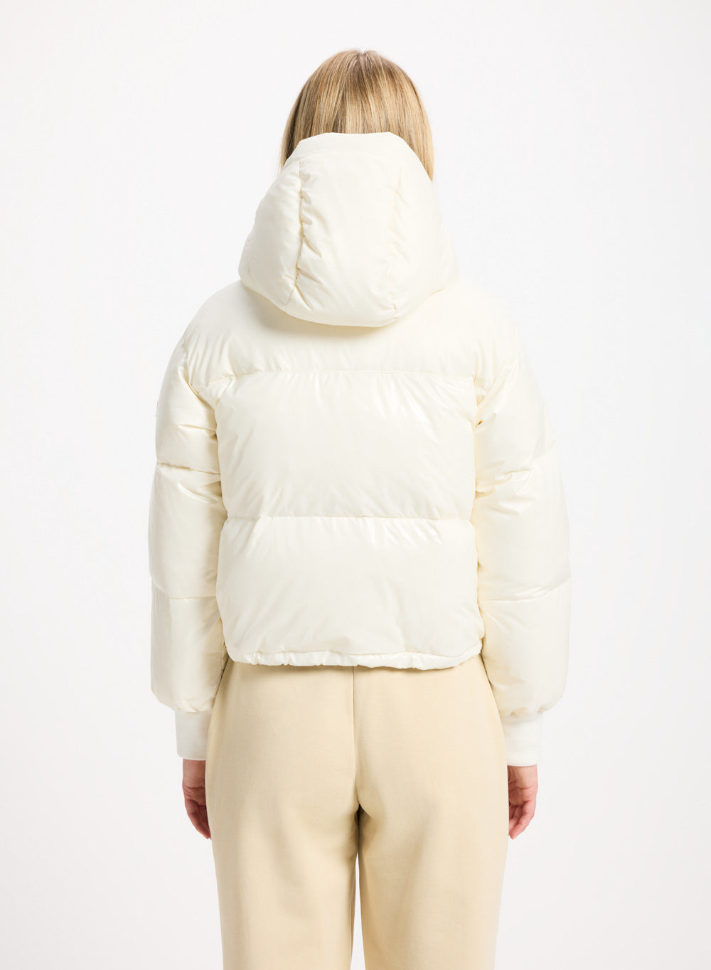 pyrenex-altic-doudoune-courte-femme-blanche-brillante-capuche image 4