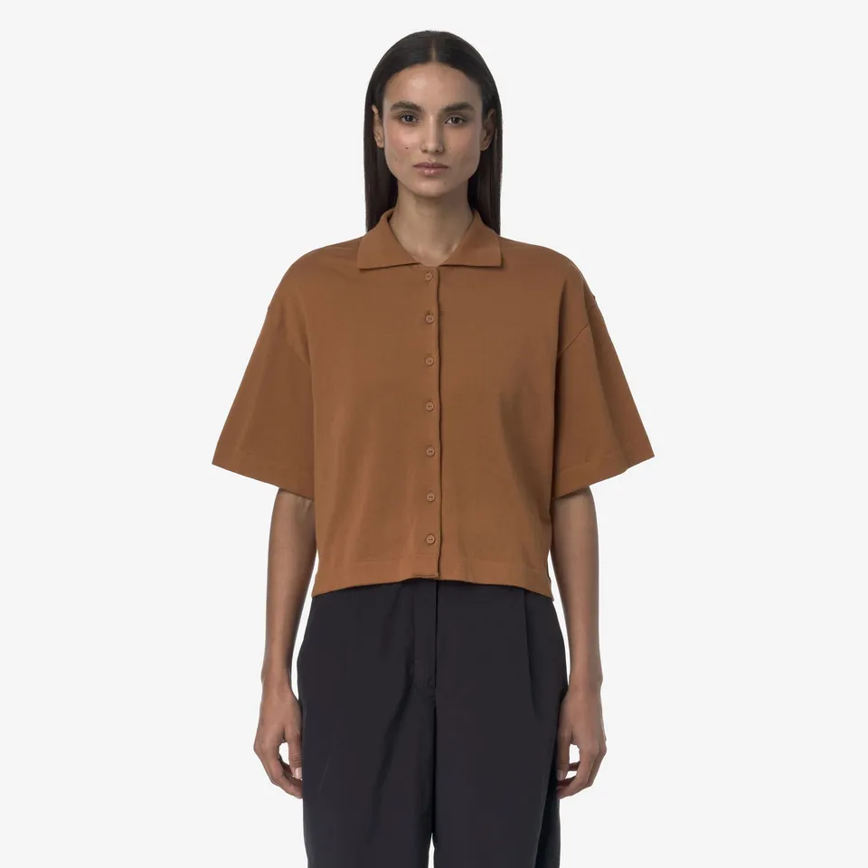 k-way-carry-veste-maille-femme-brown-bran image 1