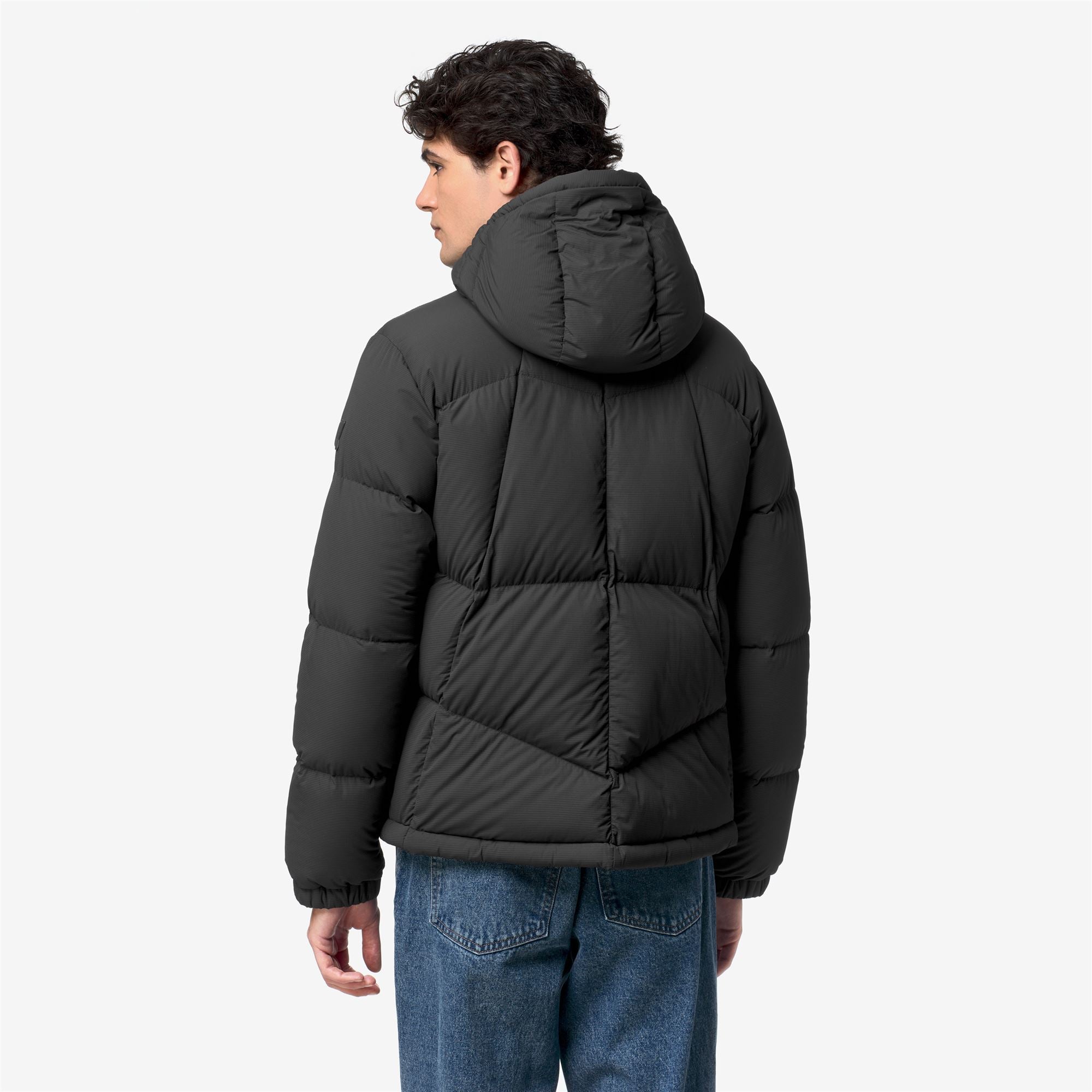 k-way-quill-fancy-nylon-doudoune-courte-homme-black-greyish image 3