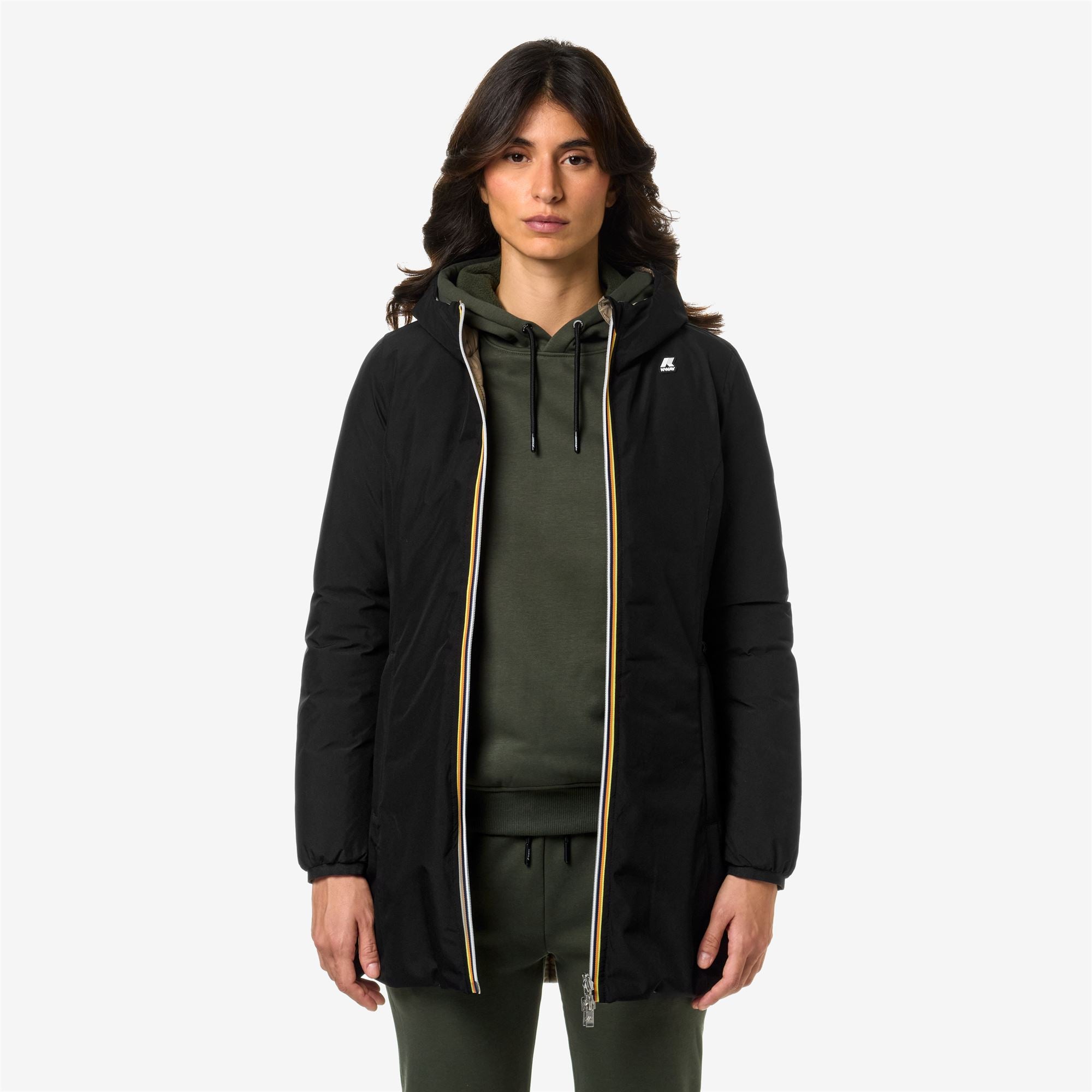k-way-denise-st-thermo-double-veste-3-4-femme-black-p-beige-t image 1