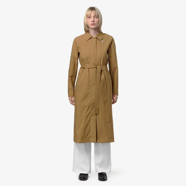 k-way-barbra-stretch-2l-veste-longue-femme-brown-bistre image 1