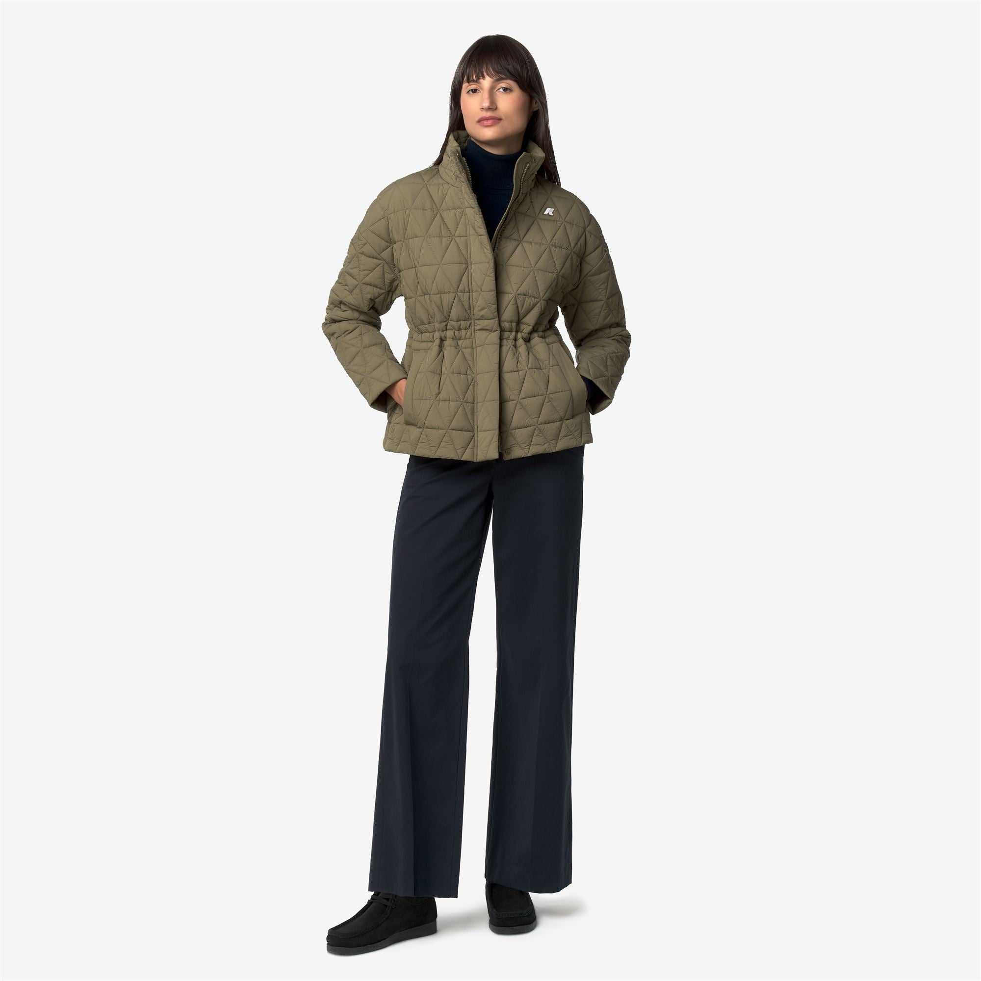 k-way-selene-diamond-quilted-warm-veste-mi-longue-femme-green-army image 4