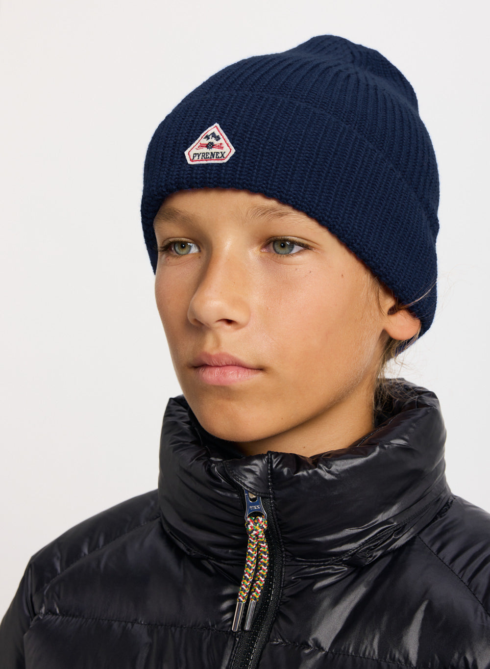 pyrenex-roki-bonnet-enfant-en-laine-bleu-marine image 2