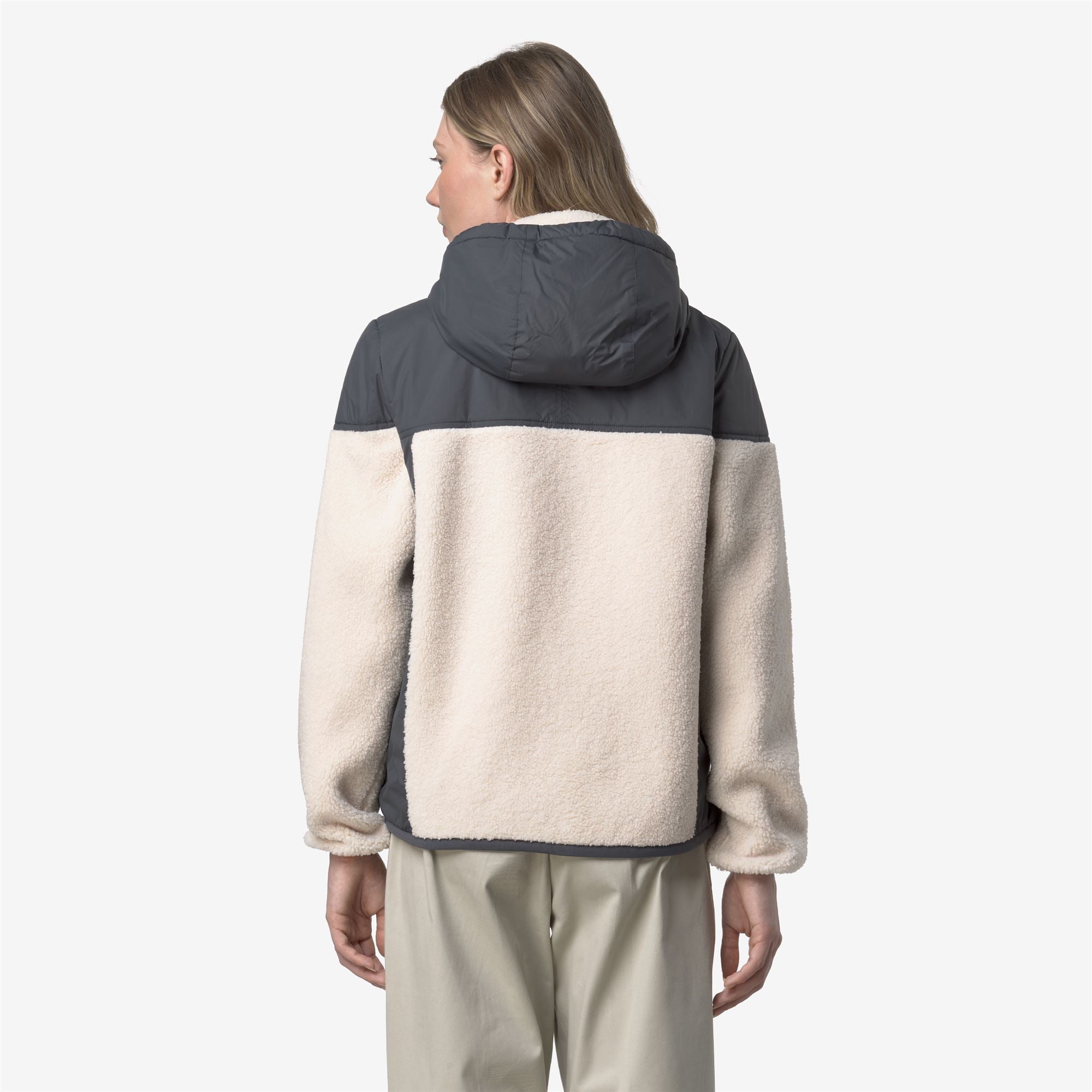 k-way-samson-4-0-orsetto-polaire-sherpa-zipp-e-unisexe-grey-shadow-dk-ecru image 3