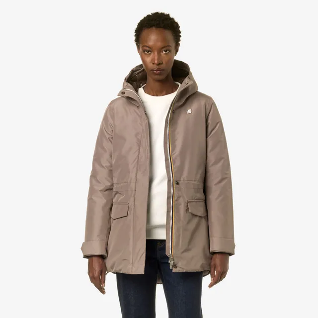 k-way-annette-thermo-heavy-veste-3-4-femme-beige-t-brown-m image 1