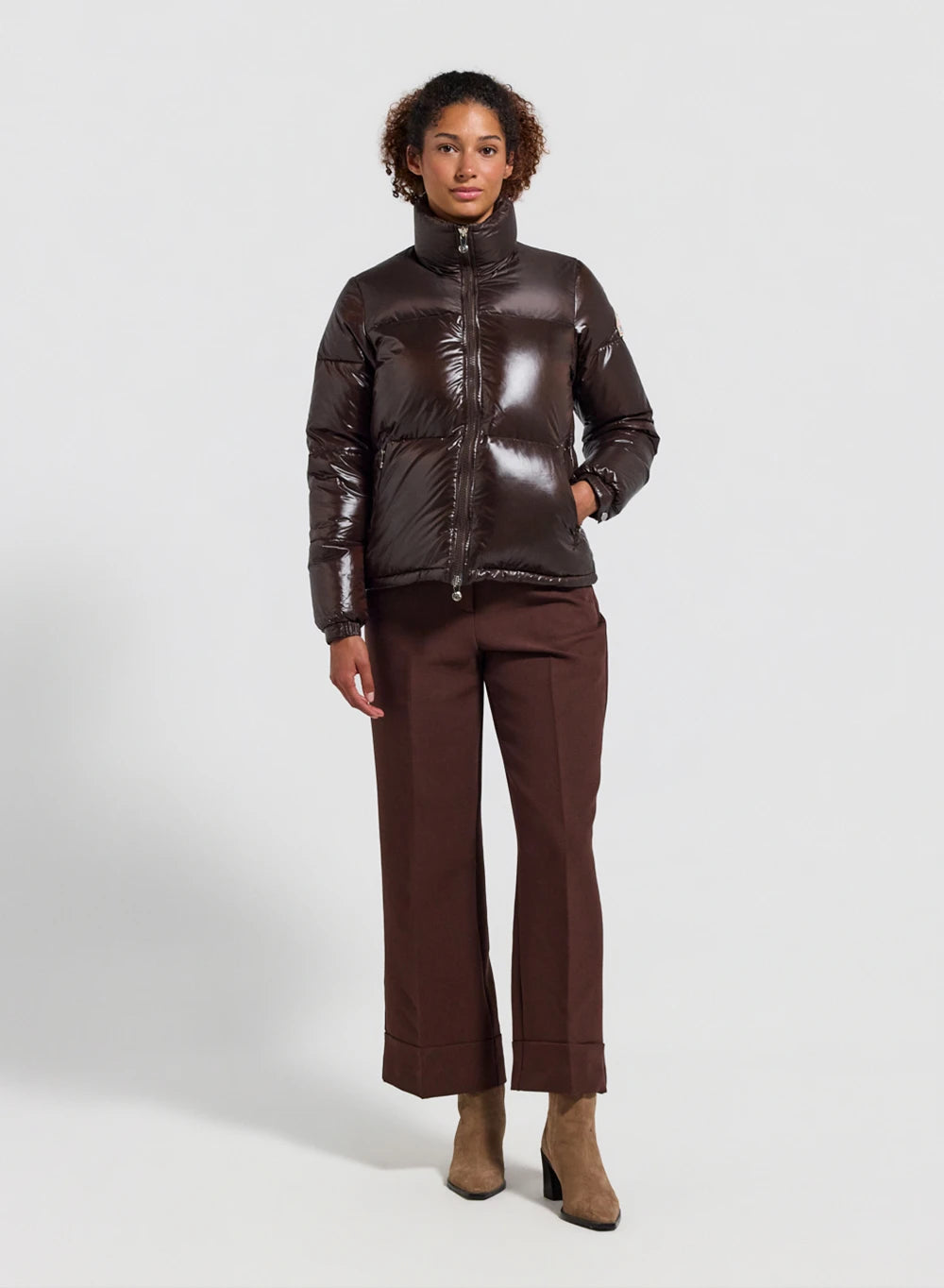 pyrenex-goldin-doudoune-brillante-femme-marron-fonc image 2