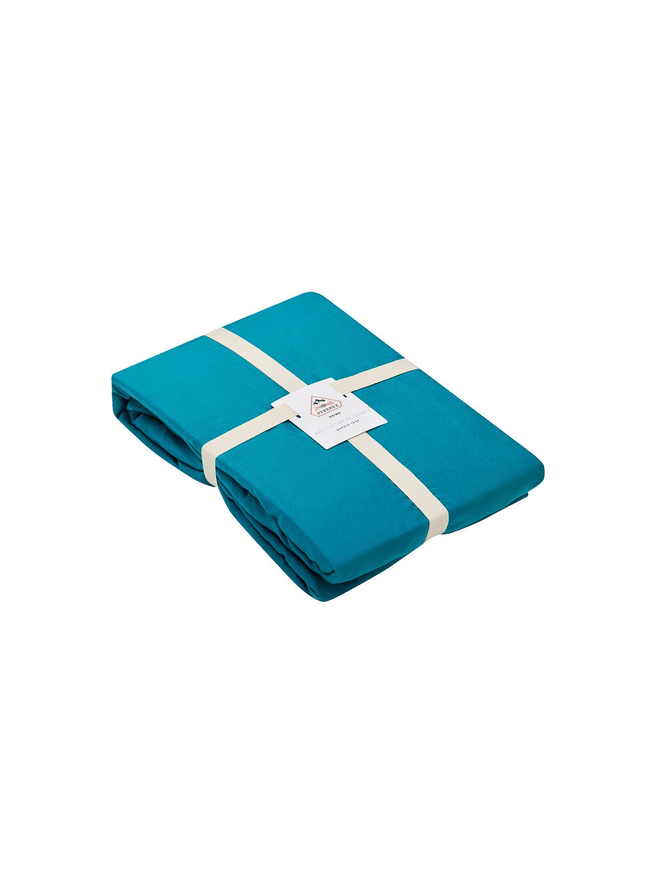 pyrenex-lily-drap-housse-uni-bleu-paon-coton-bio-et-tencel image 2