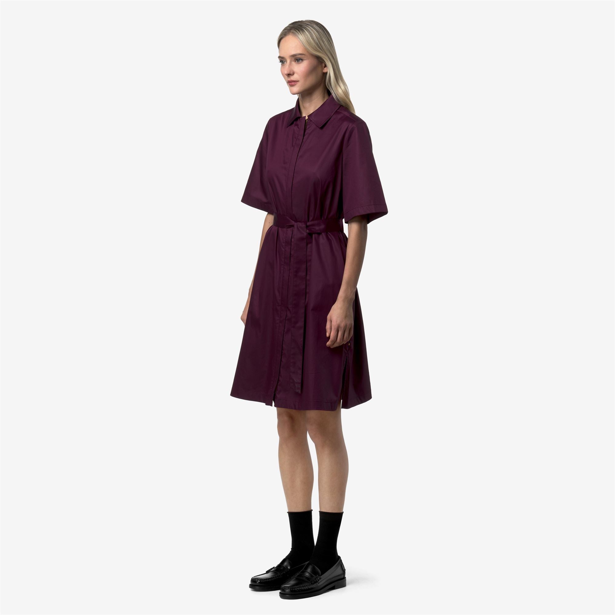 k-way-nouaille-shiny-cotton-robe-courte-femme-violet-mauve-wine image 2