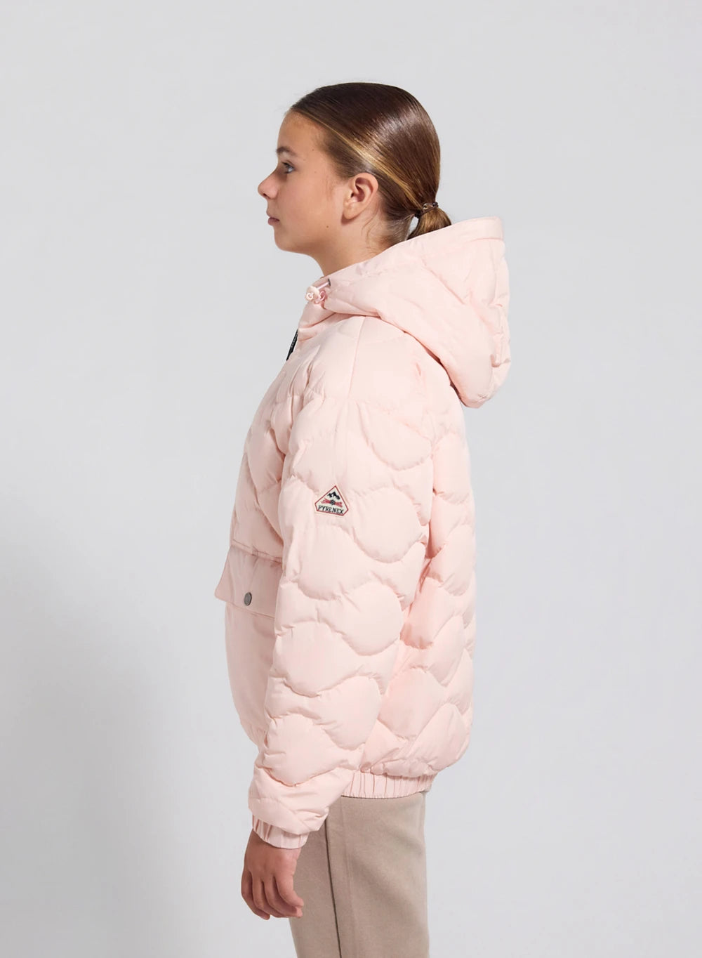 pyrenex-beille-doudoune-bomber-capuche-enfant-rose-clair image 3