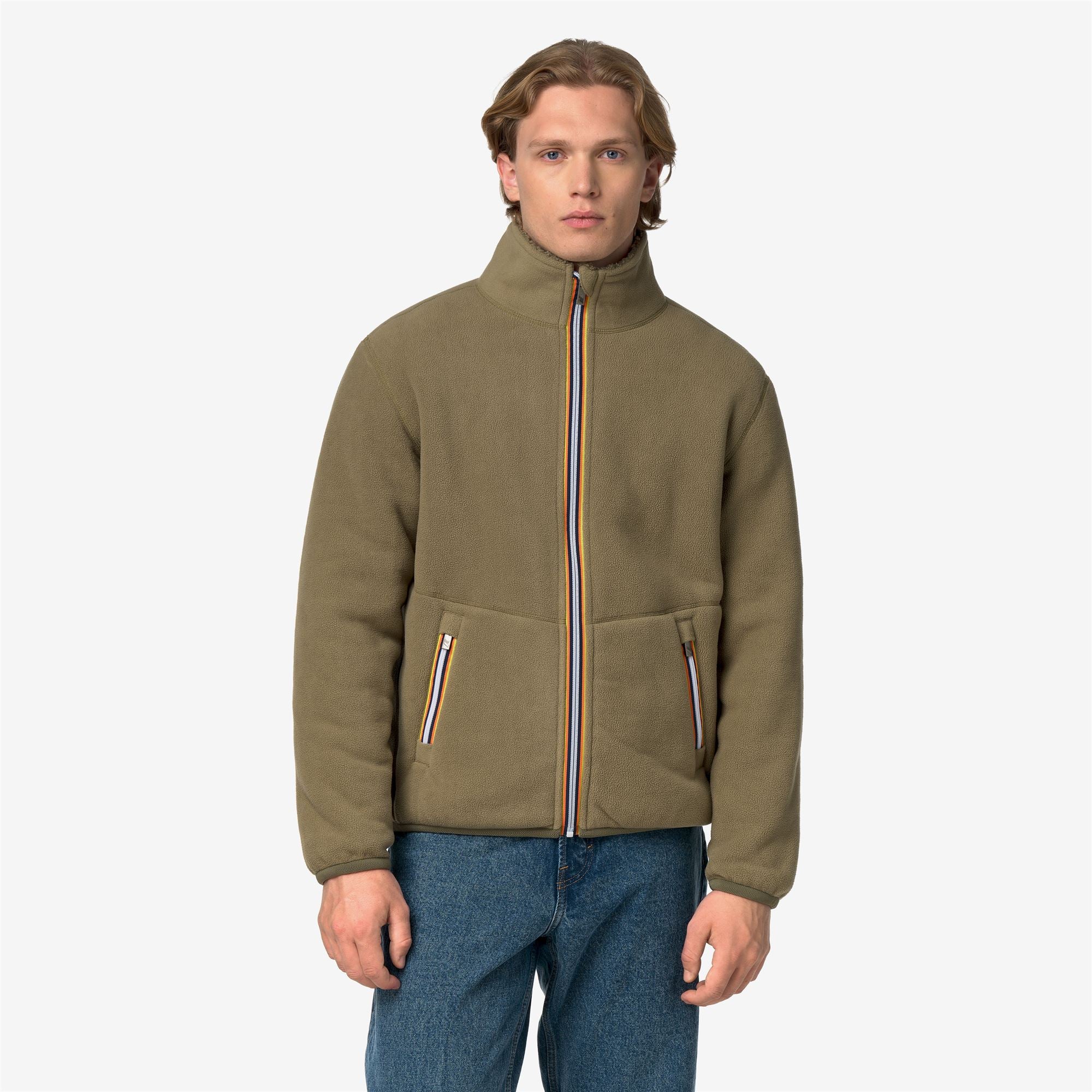 k-way-pascal-sherpa-polar-double-veste-polaire-r-versible-homme-green-army image 6