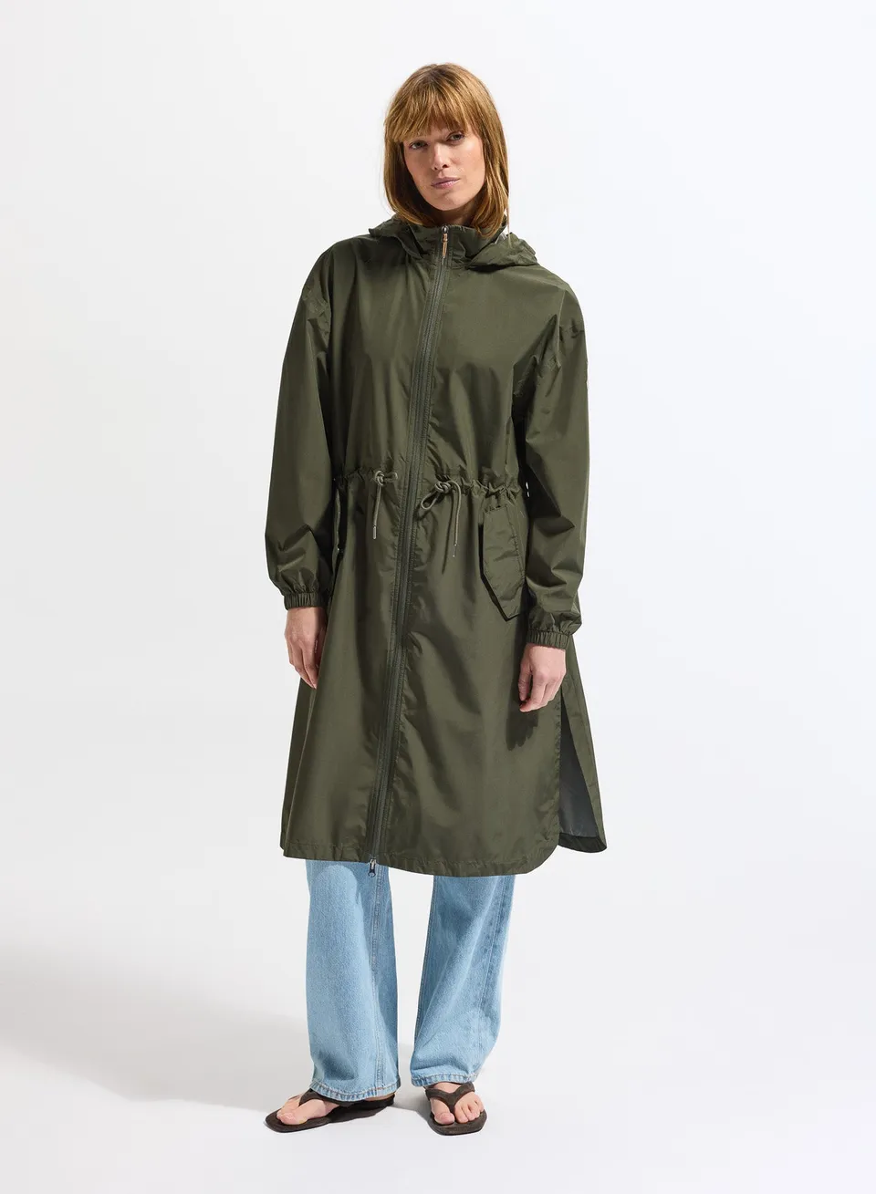 pyrenex-gemme-parka-longue-imperm-able-femme-capuche-kaki image 1