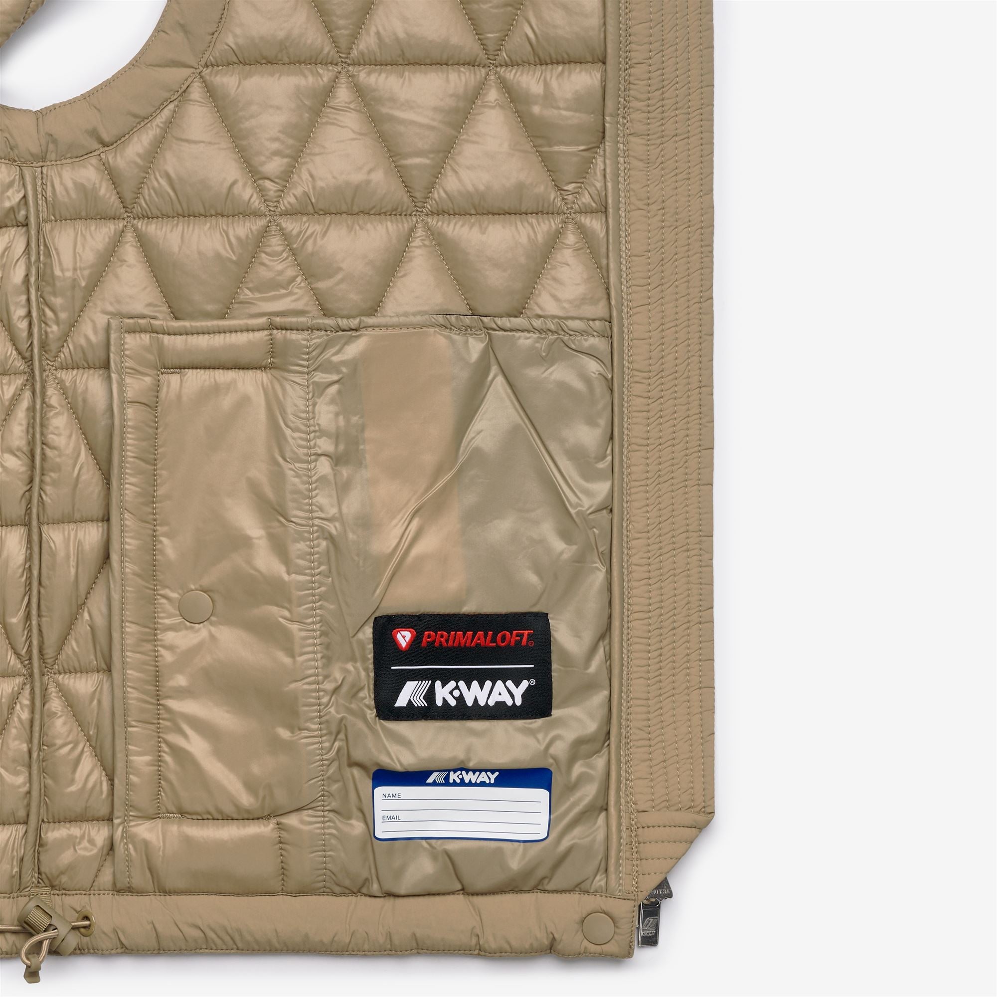 k-way-satine-diamond-quilted-warm-gilet-femme-beige-khaki image 6