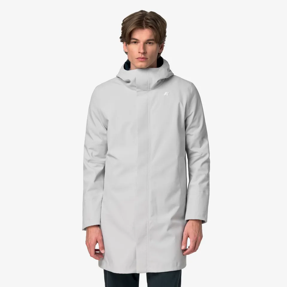 k-way-thomas-bonded-veste-longue-homme-grey-ash-blue-depth image 1