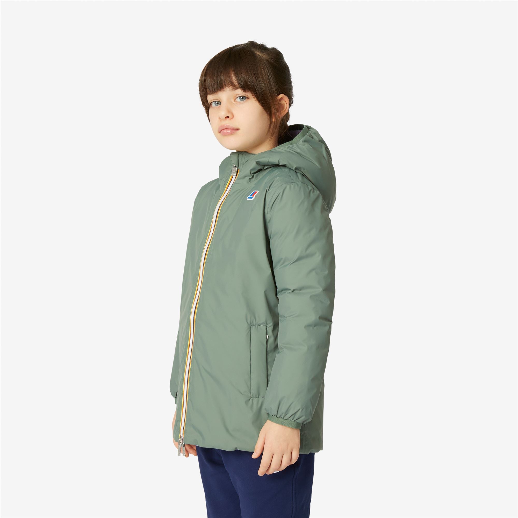 k-way-p-sophie-thermo-plus-2-double-veste-mi-longue-fille-green-laurel-violet-la image 3