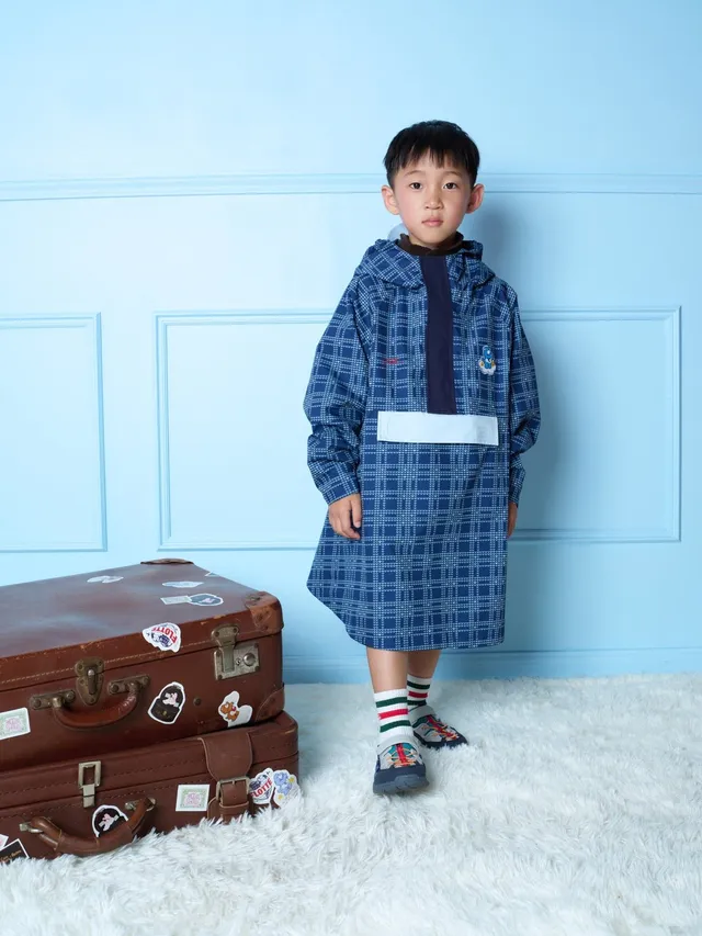 flotte-gabrielito-poncho-enfant-bisounours-tartan image 1