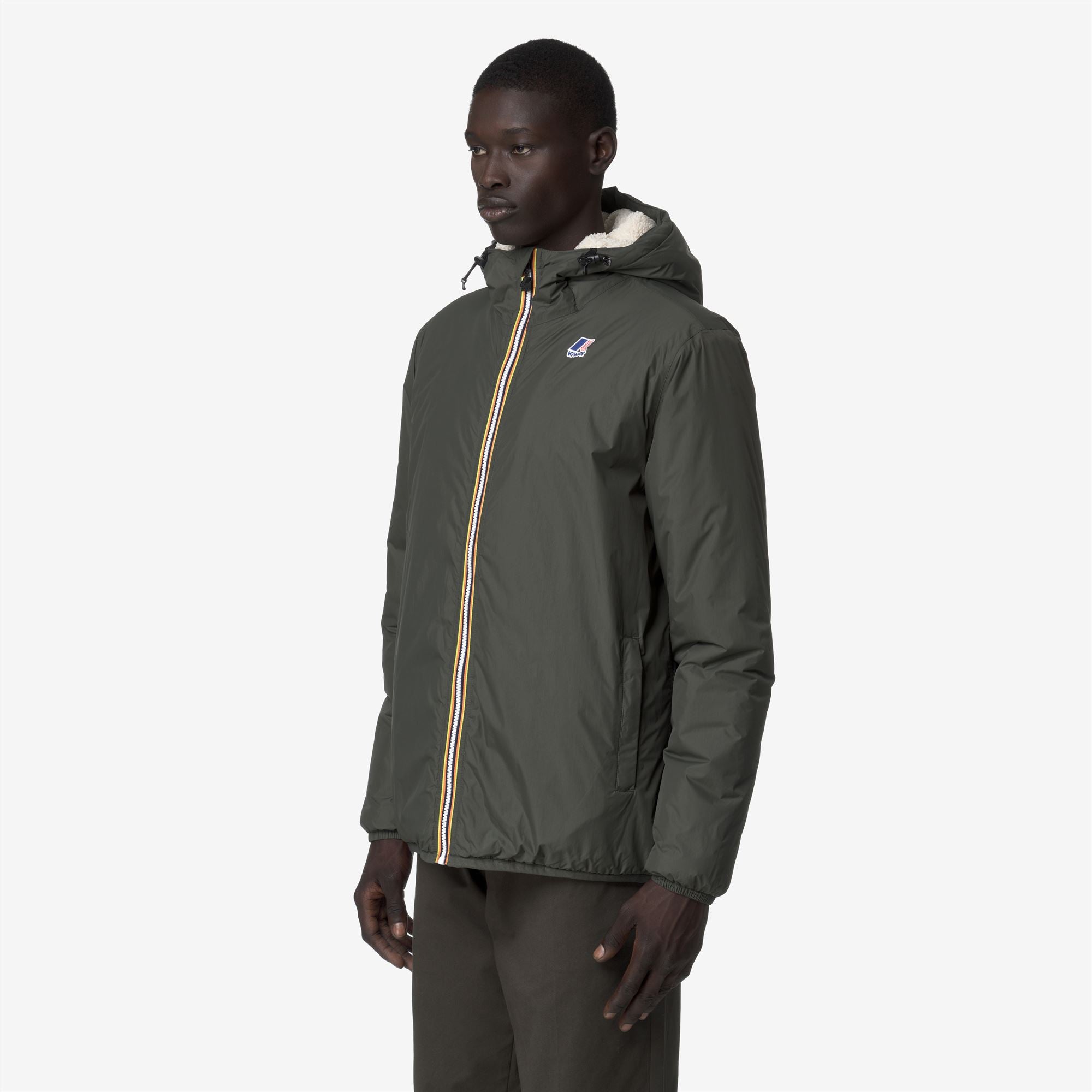k-way-le-vrai-4-0-claude-orsetto-veste-mi-saison-unisexe-green-blackish image 1