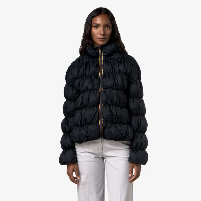 k-way-frayn-maxi-ruffles-veste-courte-femme-blue-depth image 1