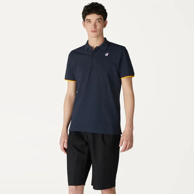 k-way-vincent-contrast-stretch-polo-homme-blue-depth image 1