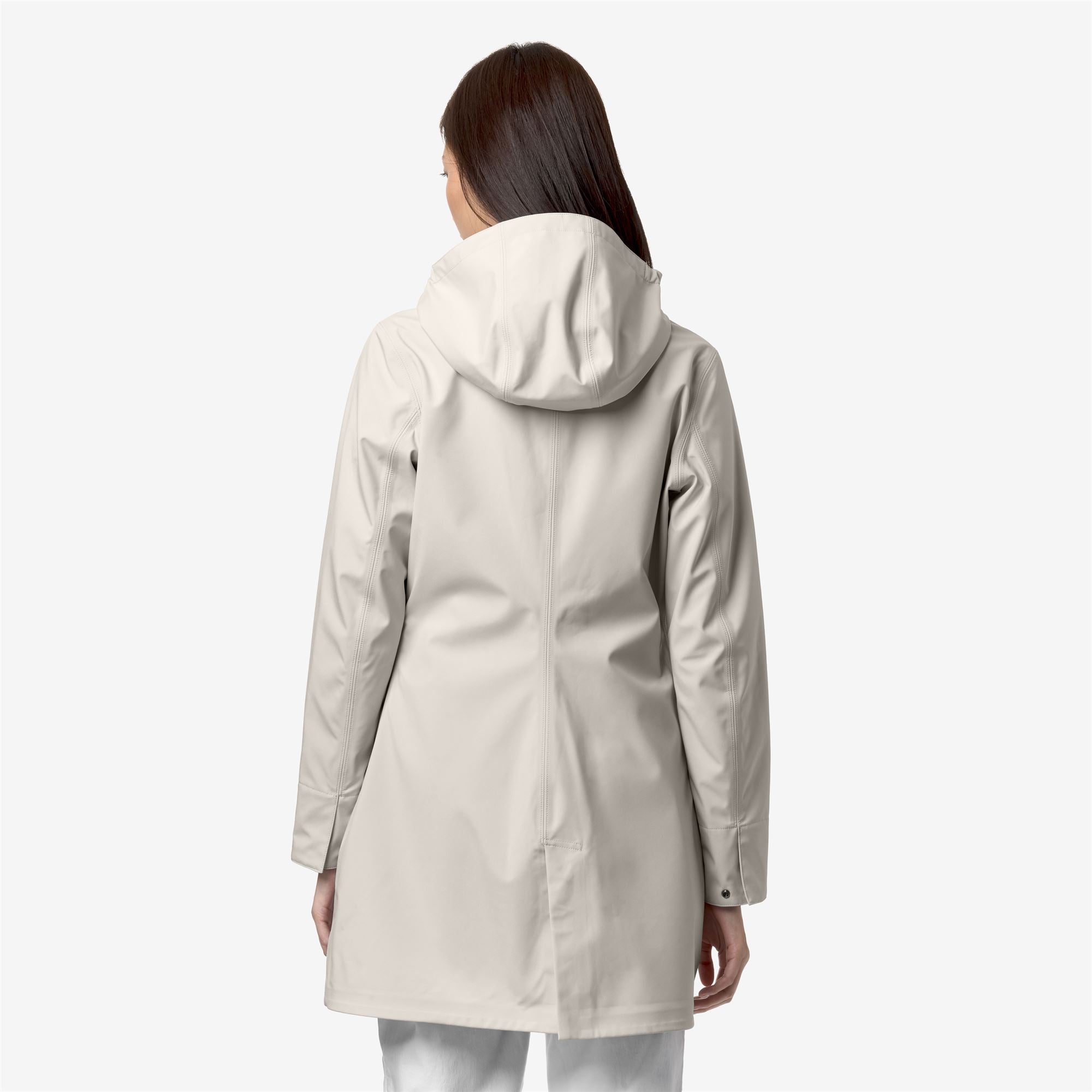 k-way-mathy-bonded-jersey-veste-mi-longue-type-trench-femme-beige-lt image 3
