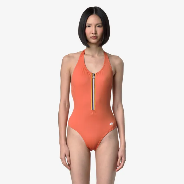 k-way-sylvie-beach-maillot-de-bain-1-pi-ce-femme-orange-brownish image 1