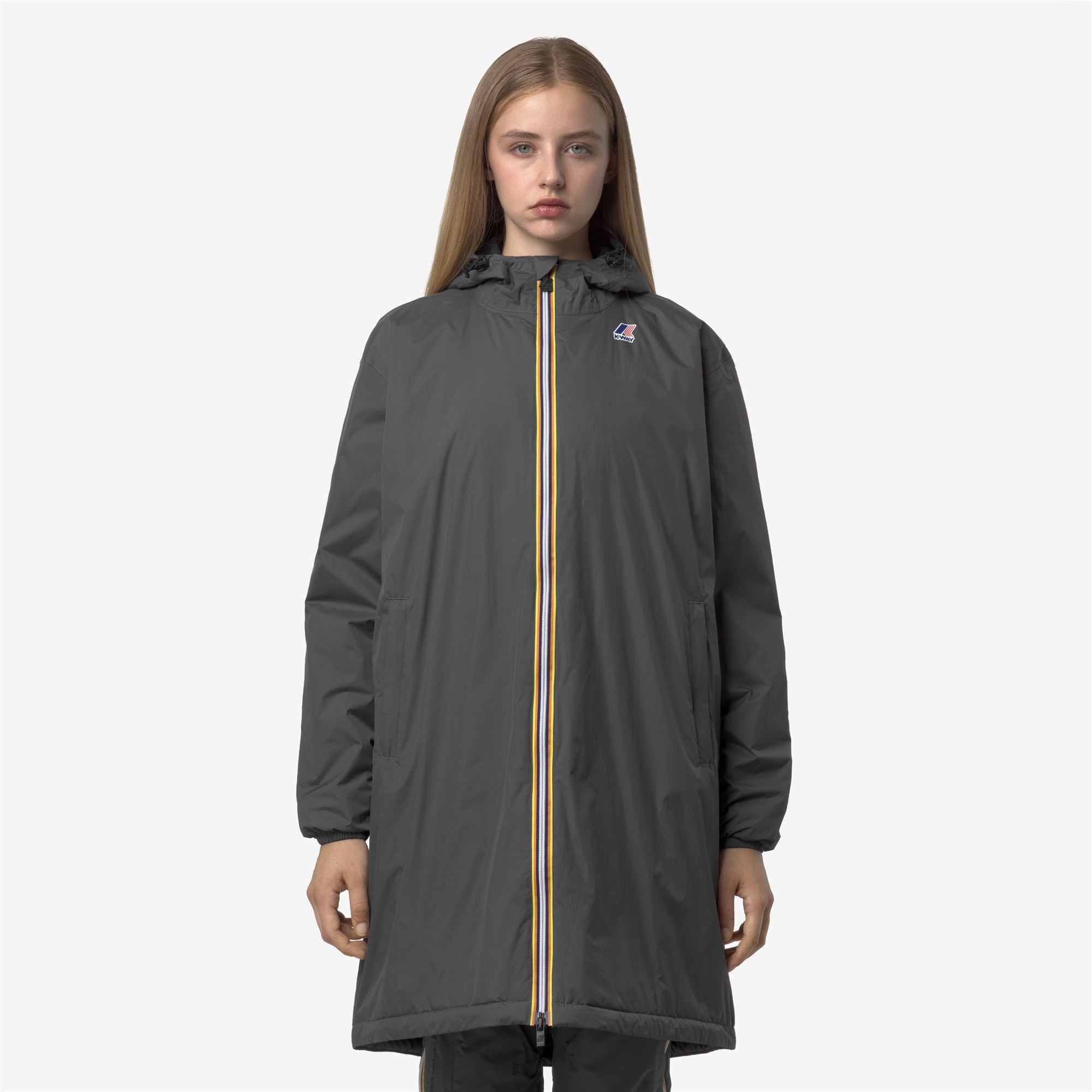k-way-le-vrai-4-0-eiffel-east-warm-manteau-pluie-3-4-unisexe-grey-shadow-dk image 2