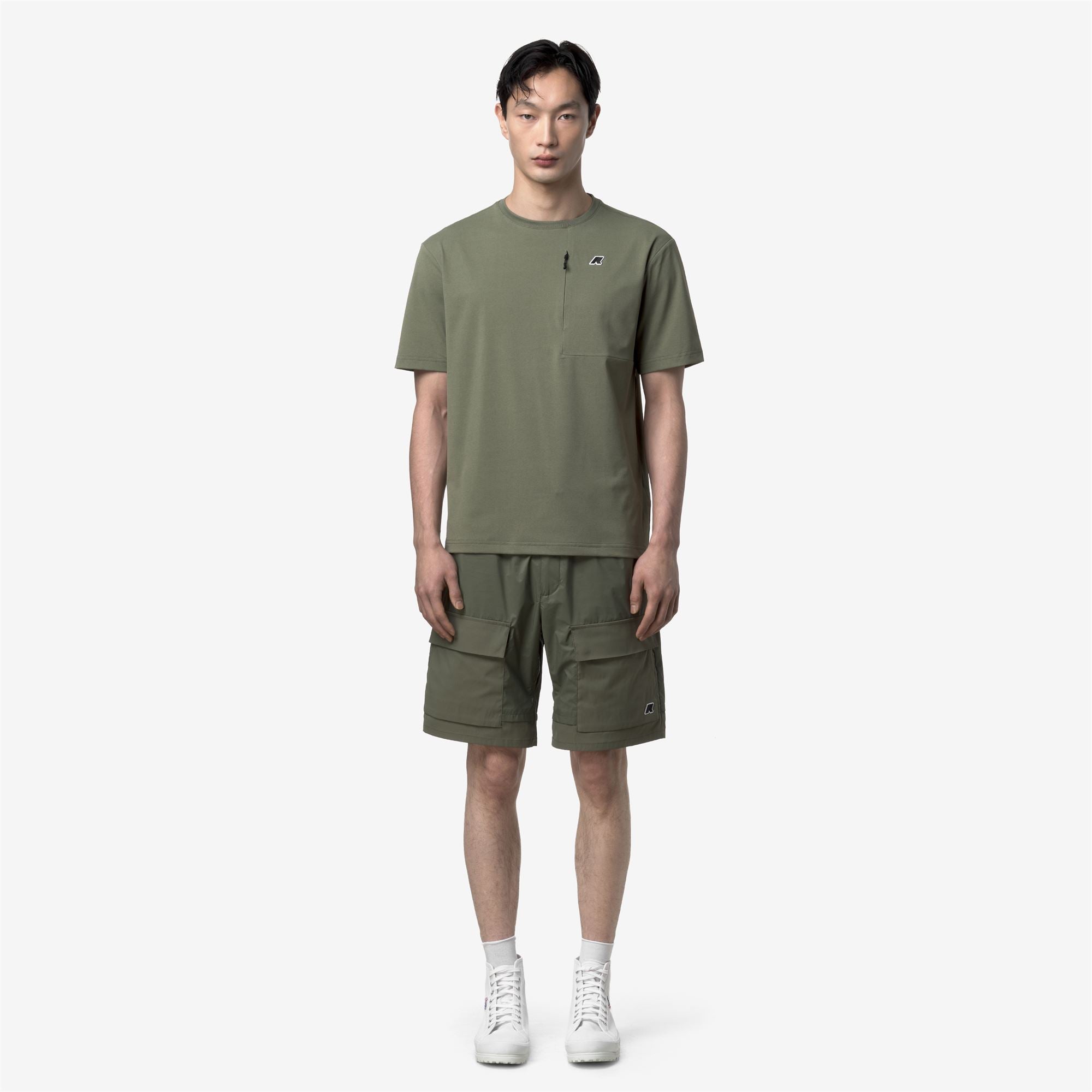 k-way-breger-short-de-sport-homme-green-lichen image 1