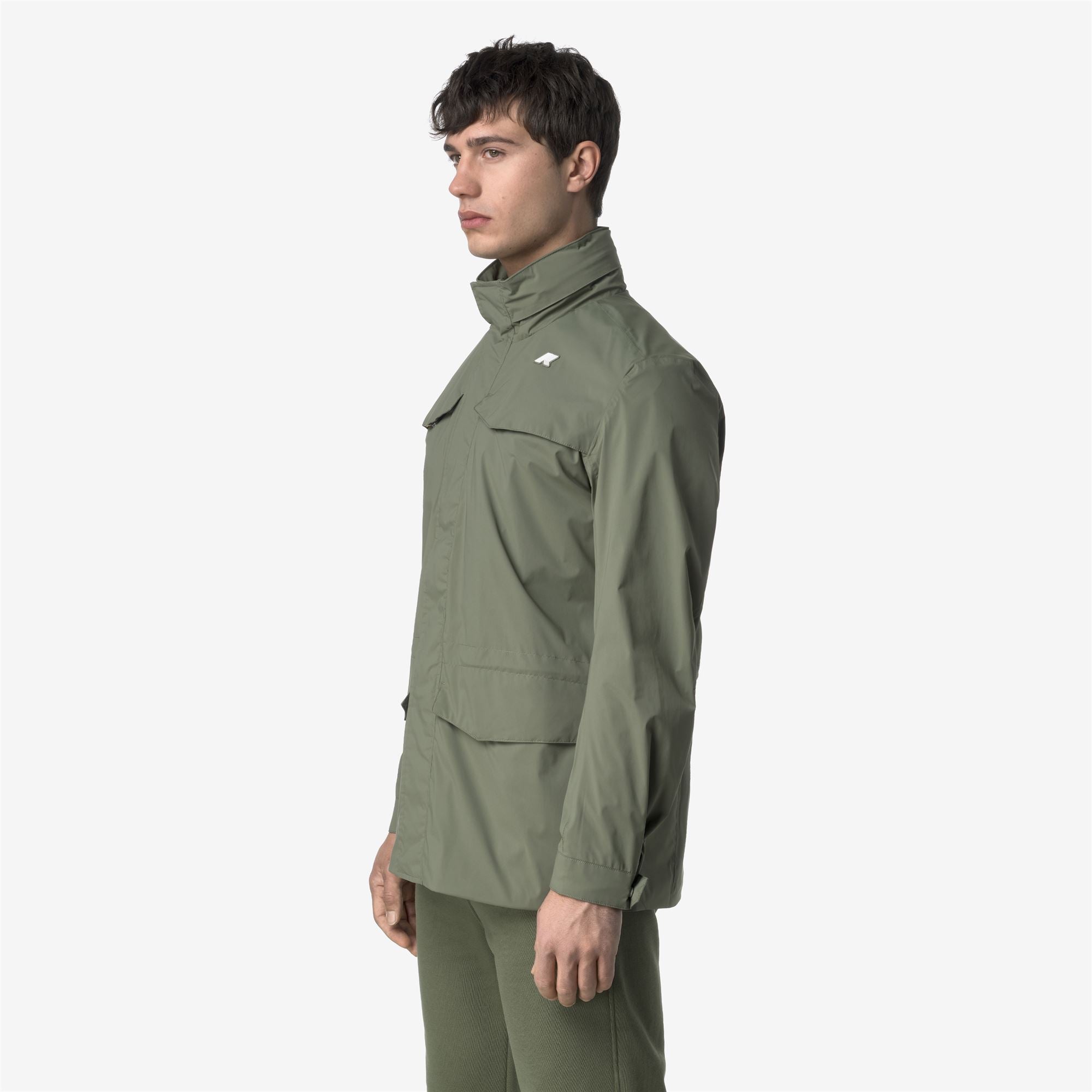 k-way-manuel-stretch-nylon-jersey-veste-mi-longue-homme-green-lichen image 2