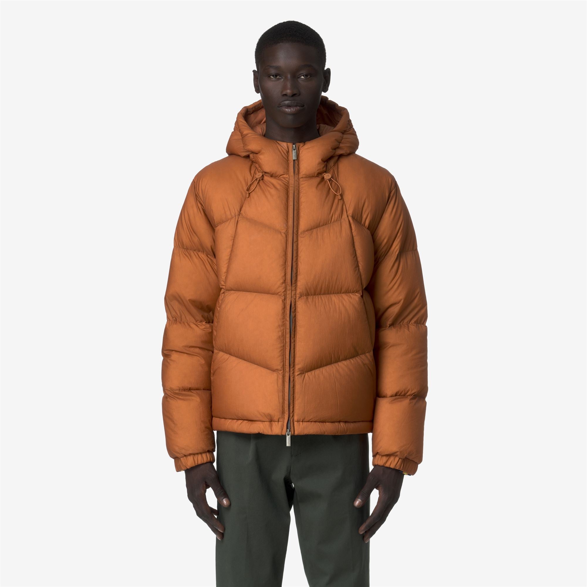 k-way-quill-thermo-light-ripstop-doudoune-court-homme-orange-adobe image 1